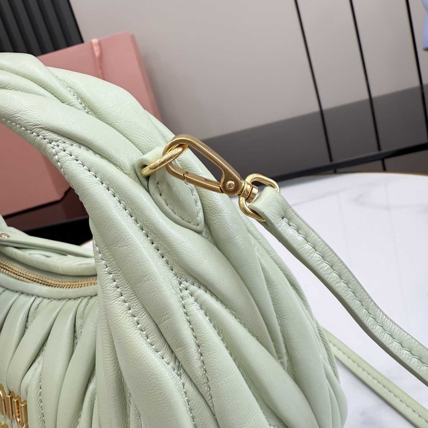 Miu Miu Wander Matelassé Nappa Leather Hobo Bag  - DopestKickz
