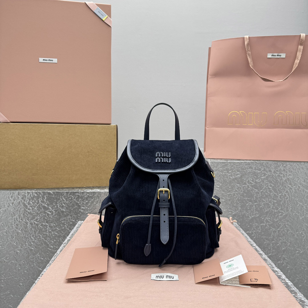 Miu Miu  Large Corduroy Backpack - DopestKickz