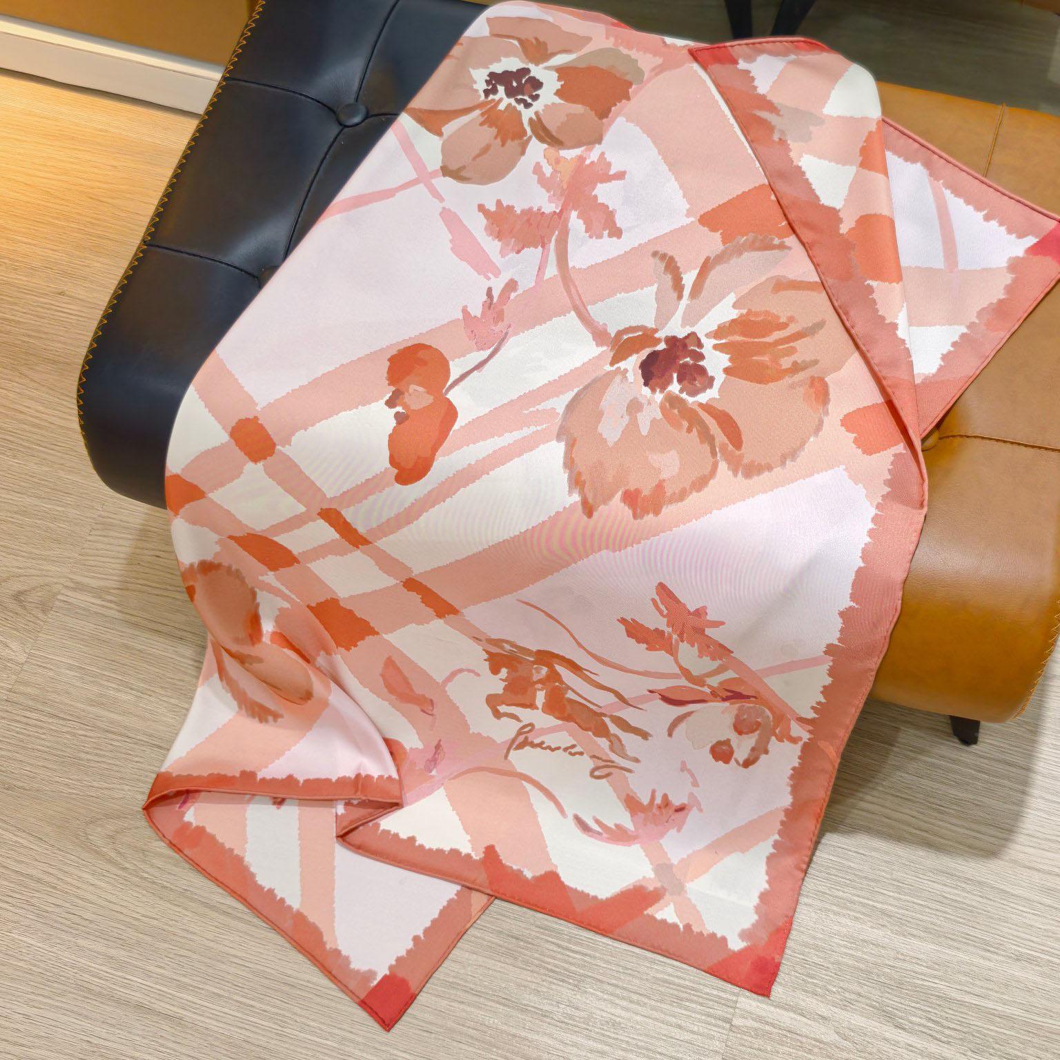 Burberry Watercolour Check Silk Scarf - DopestKickz