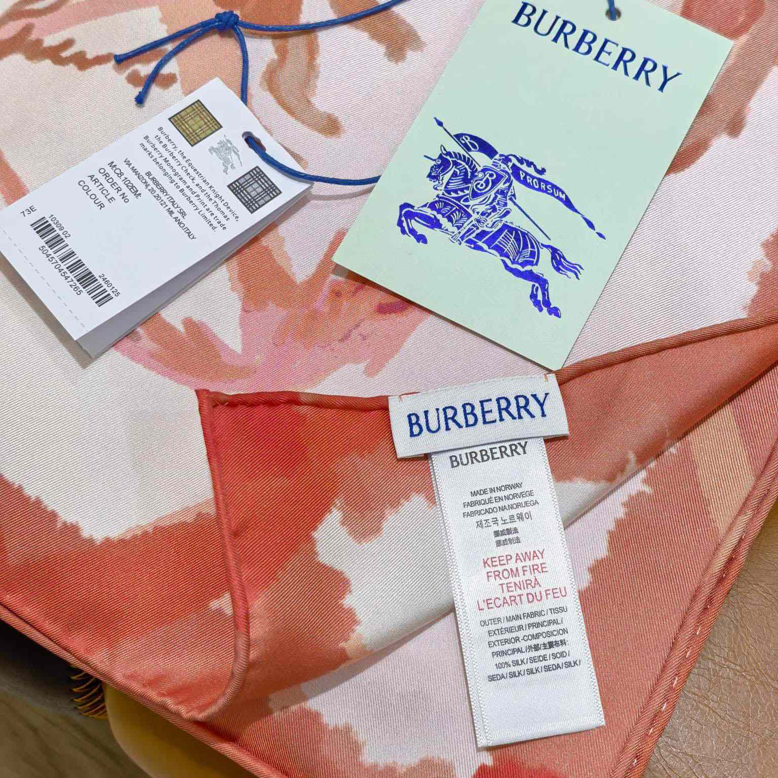 Burberry Watercolour Check Silk Scarf - DopestKickz
