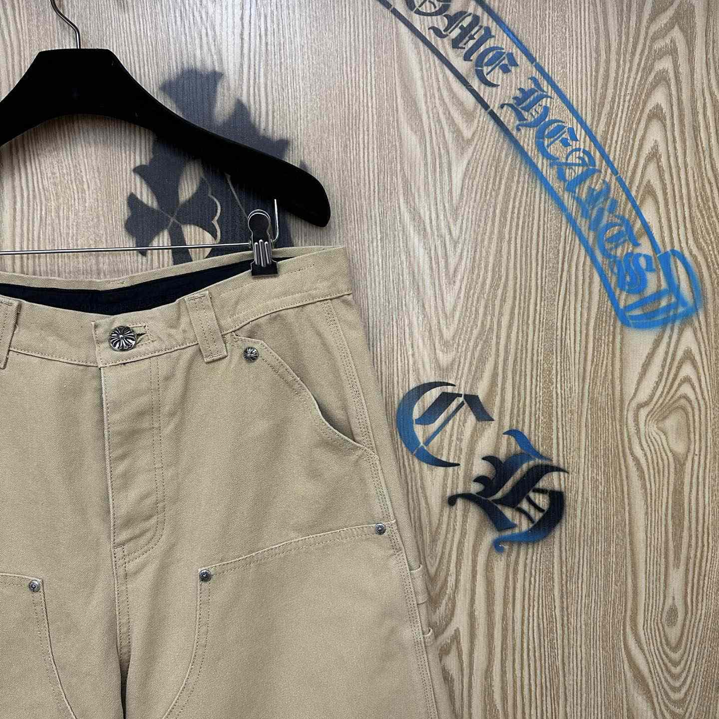 Chrome Hearts Double Knee Cross Patch Shorts - DopestKickz