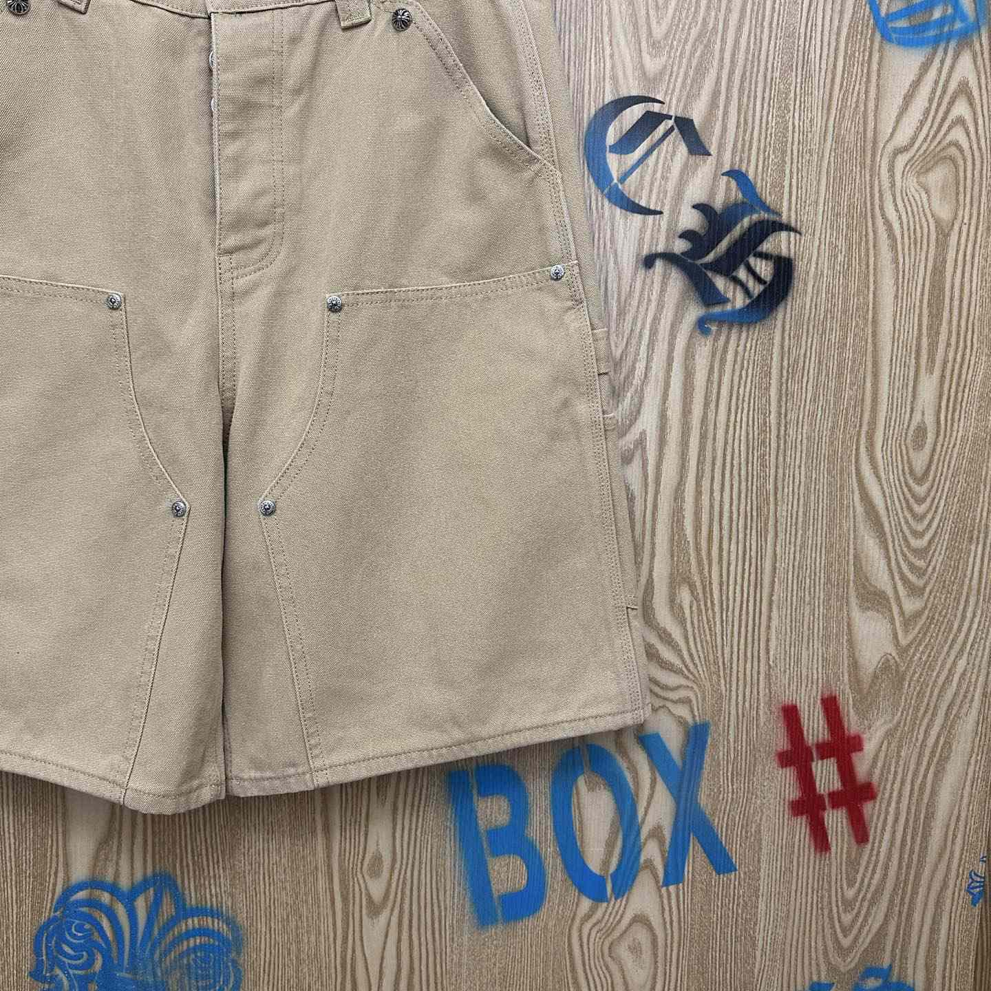 Chrome Hearts Double Knee Cross Patch Shorts - DopestKickz