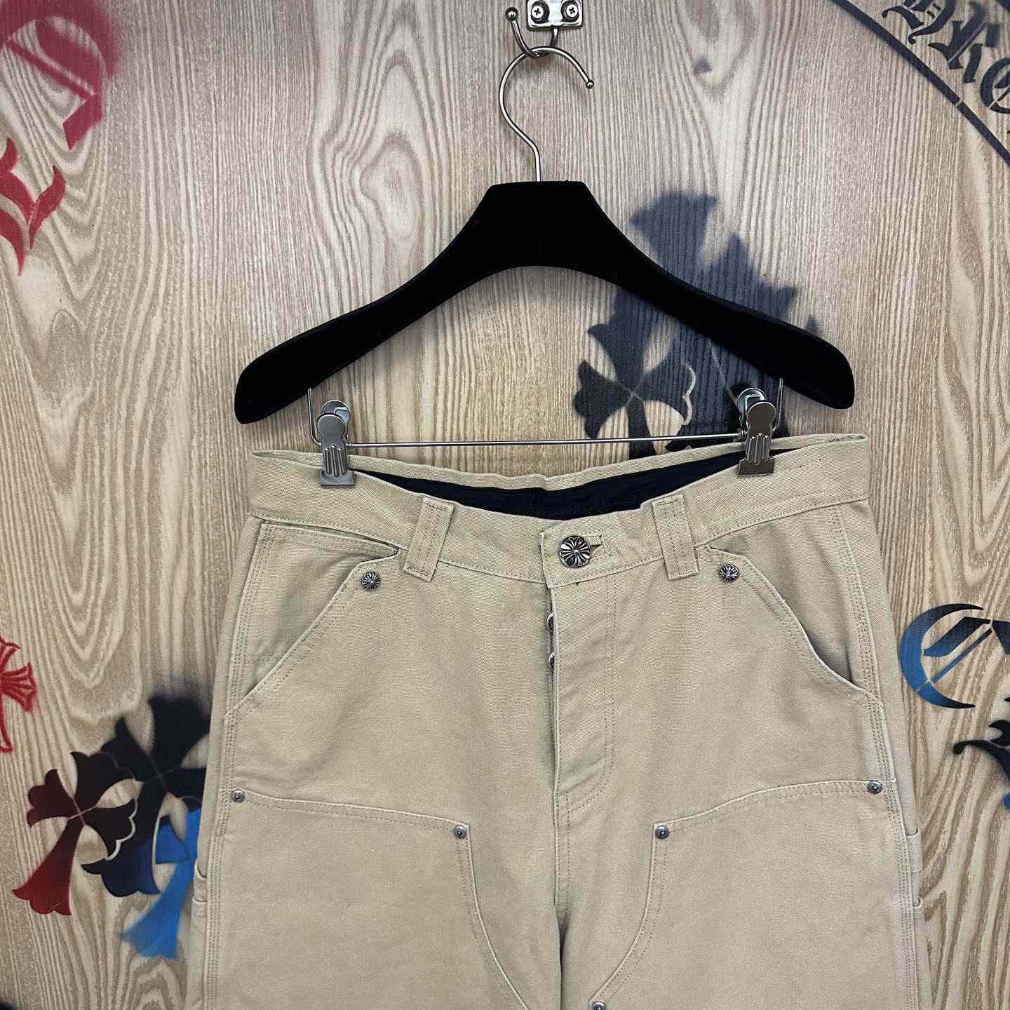 Chrome Hearts Double Knee Cross Patch Shorts - DopestKickz