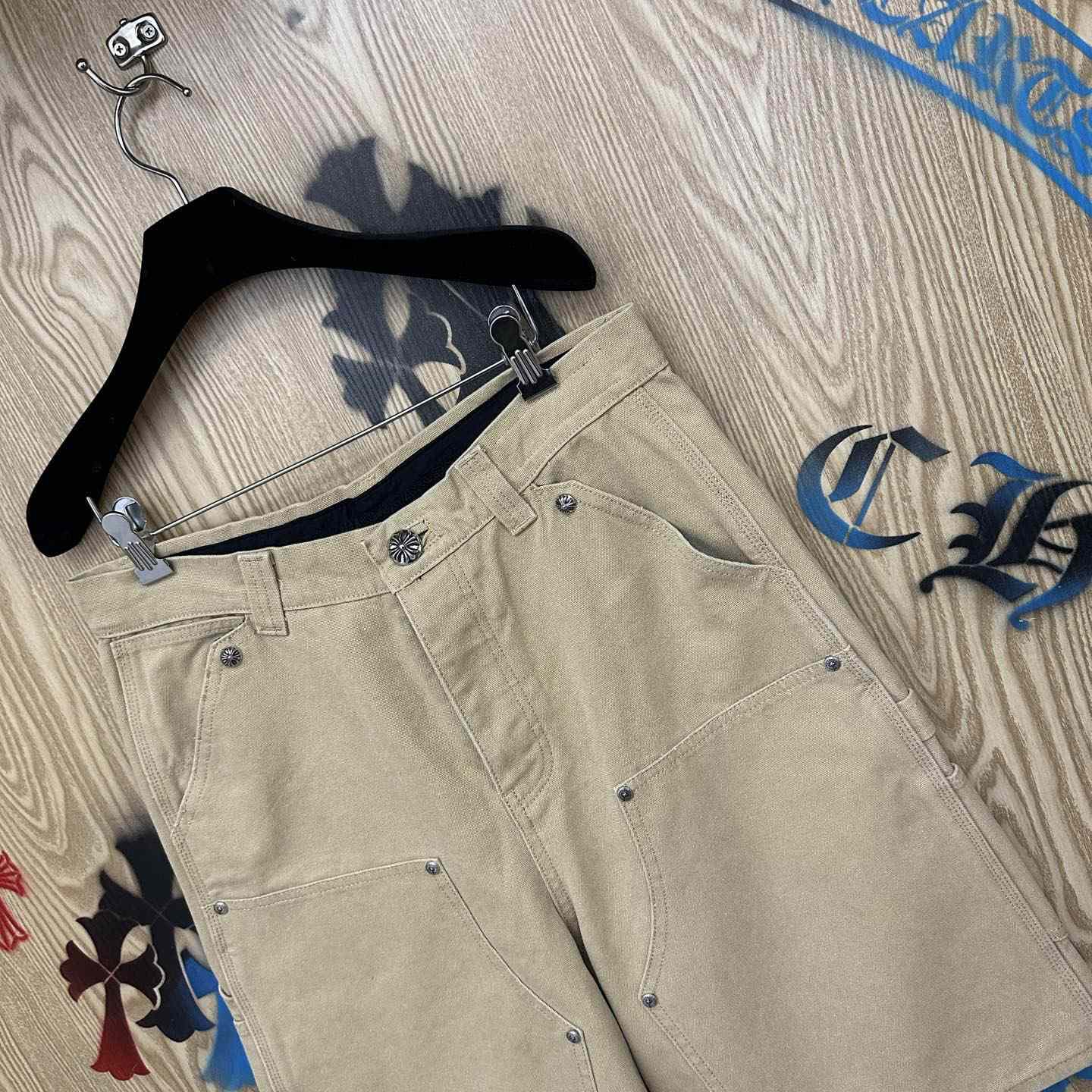 Chrome Hearts Double Knee Cross Patch Shorts - DopestKickz