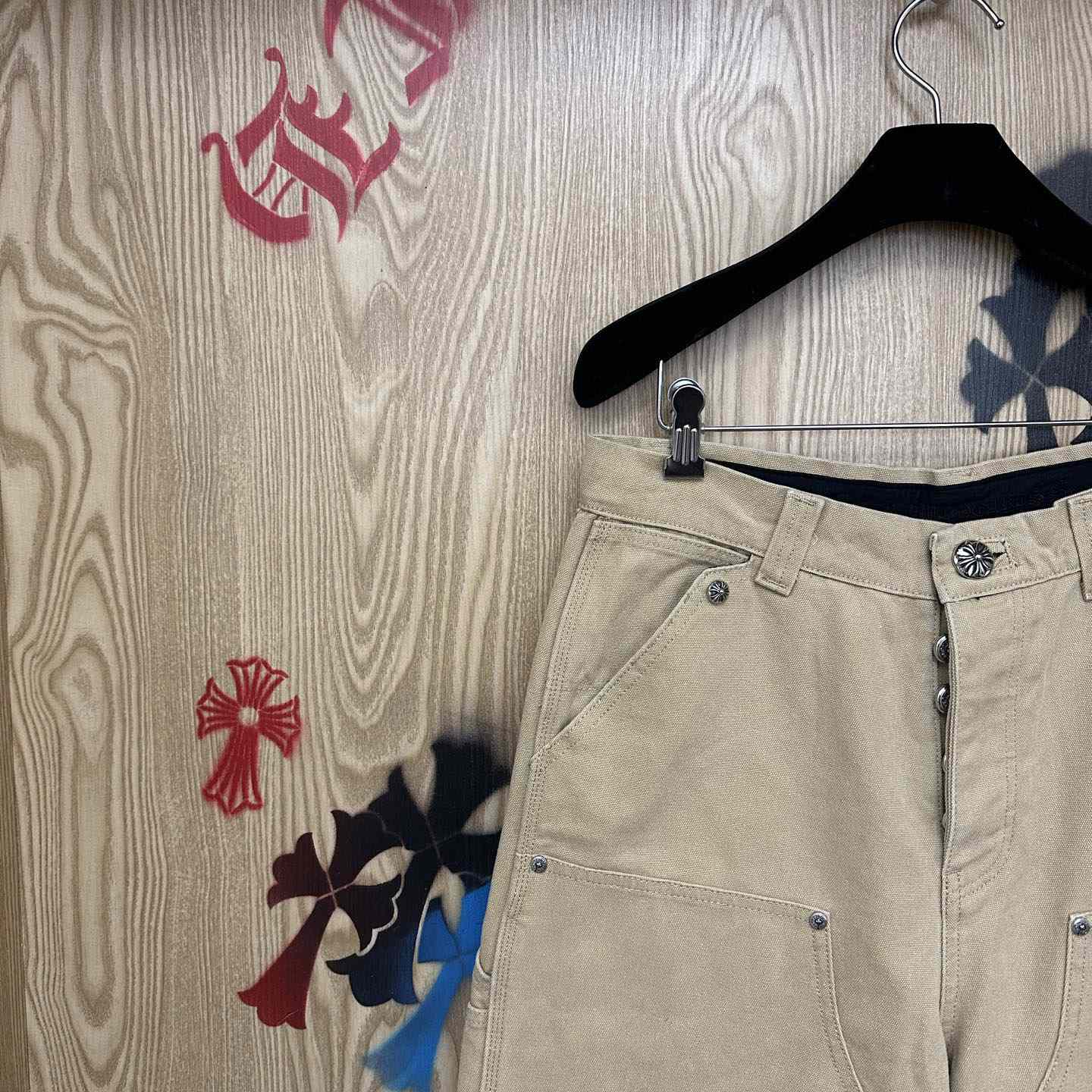 Chrome Hearts Double Knee Cross Patch Shorts - DopestKickz