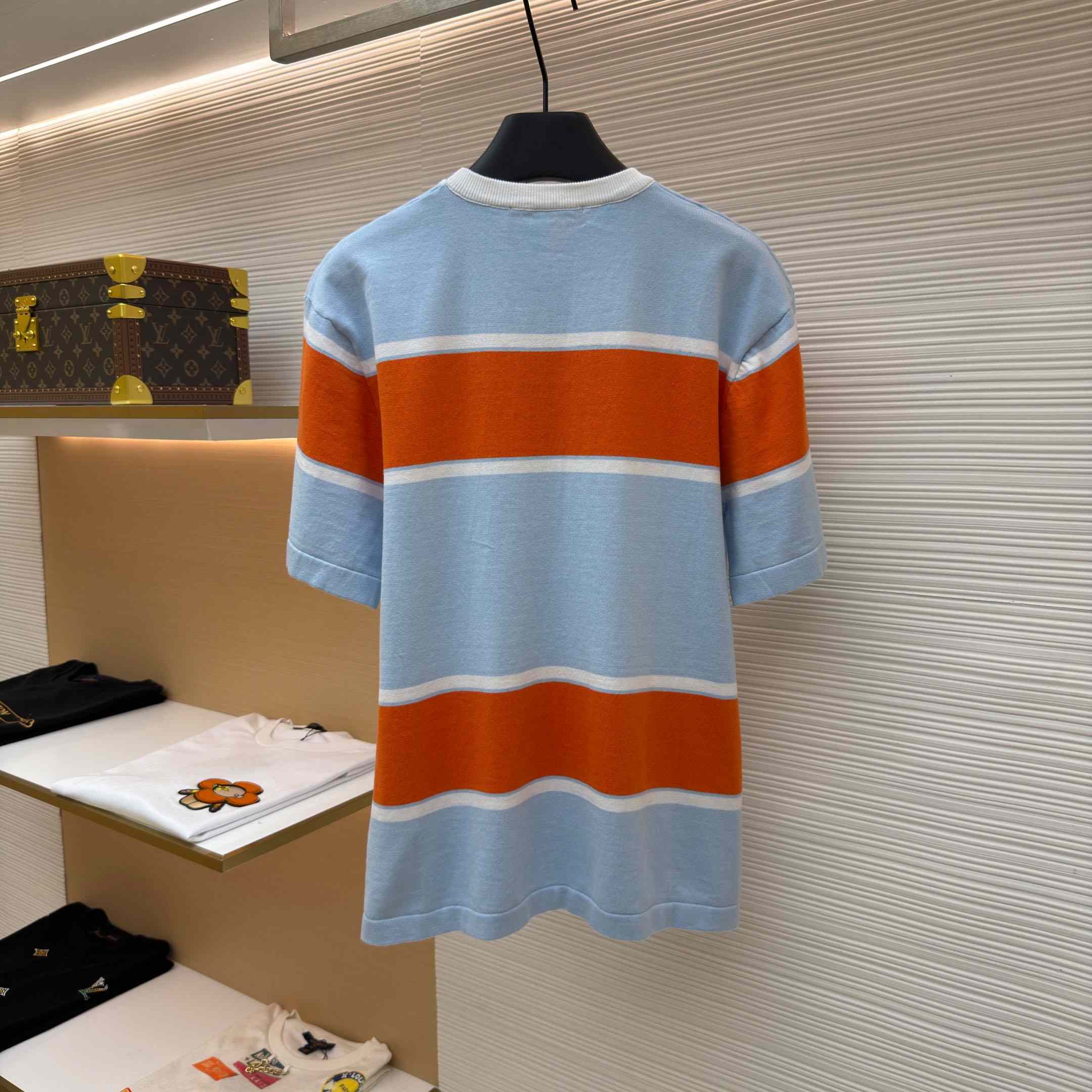 Louis Vuitton Striped Short-Sleeved T-Shirt 1AK7IC - DopestKickz