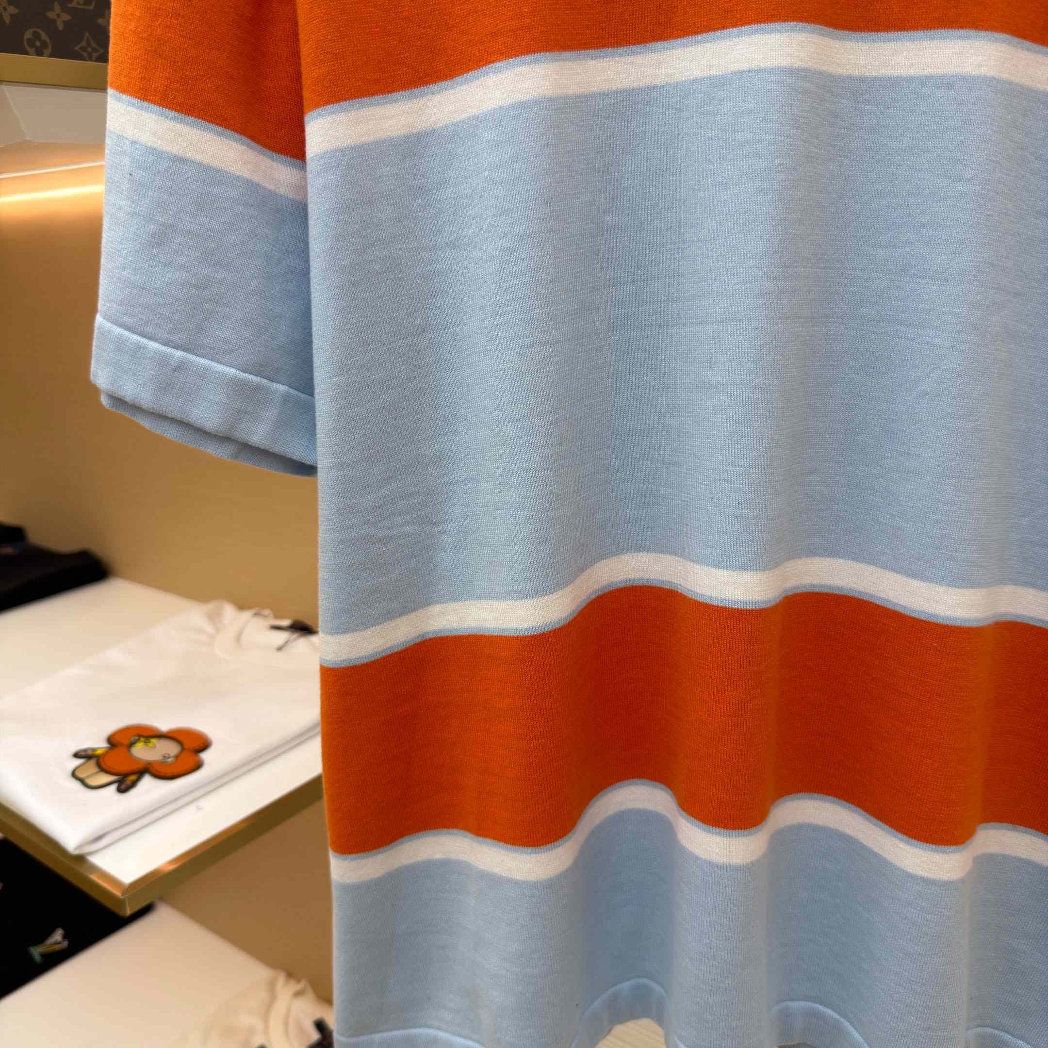 Louis Vuitton Striped Short-Sleeved T-Shirt 1AK7IC - DopestKickz