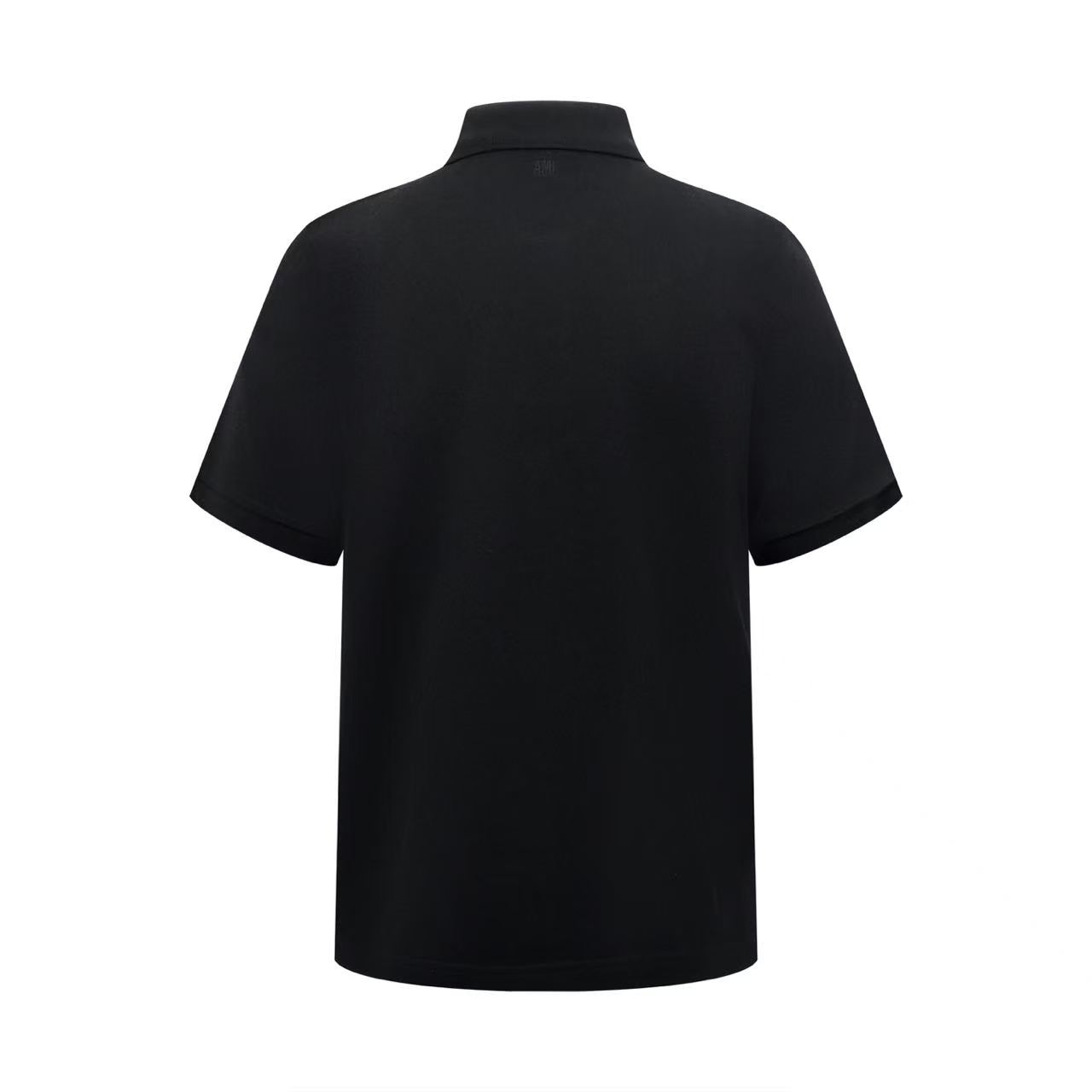 AMI Paris Black Wool Short Sleeves Ami De Coeur Polo - DopestKickz