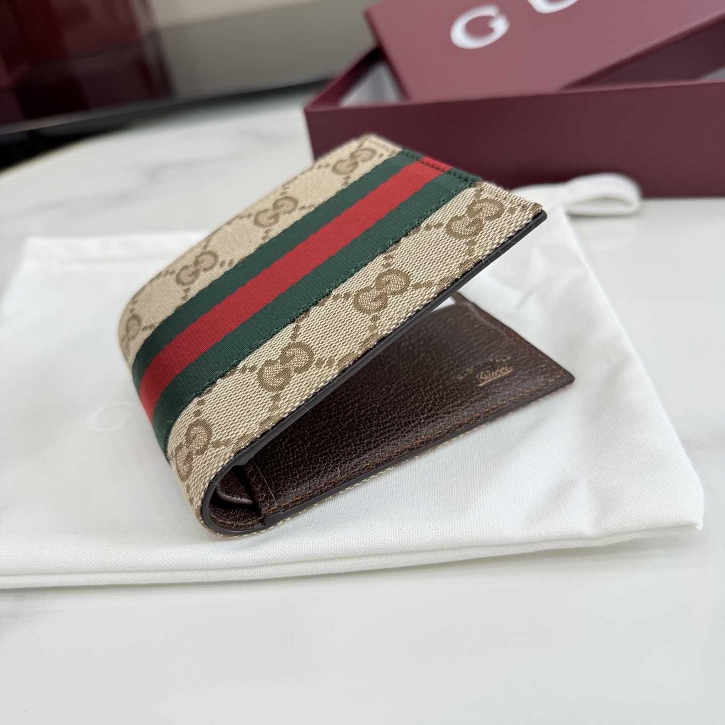 Gucci Bi-fold wallet With Web - DopestKickz