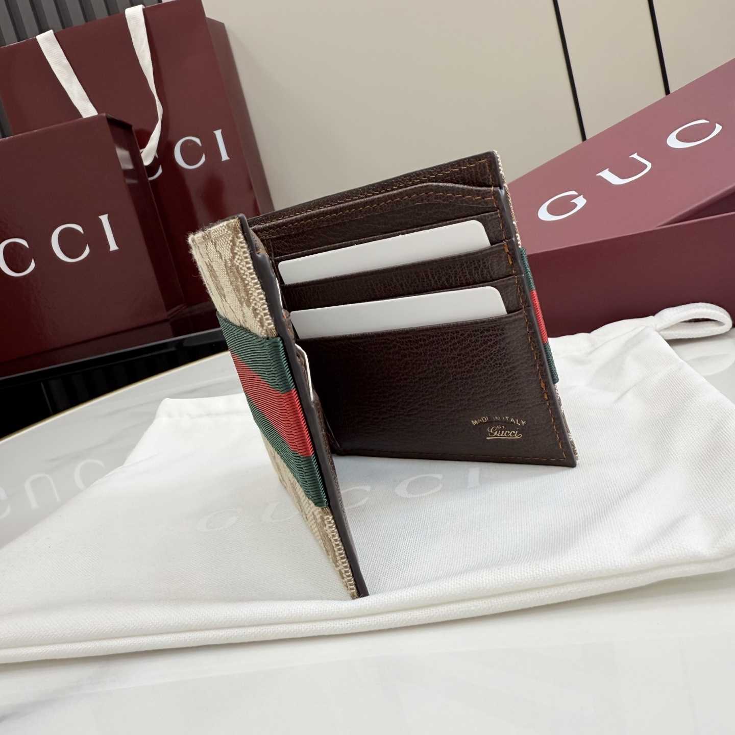 Gucci Bi-fold wallet With Web - DopestKickz