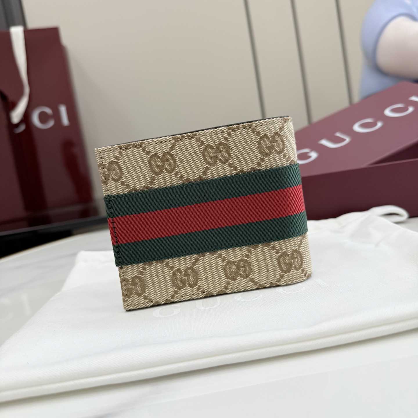 Gucci Bi-fold wallet With Web - DopestKickz