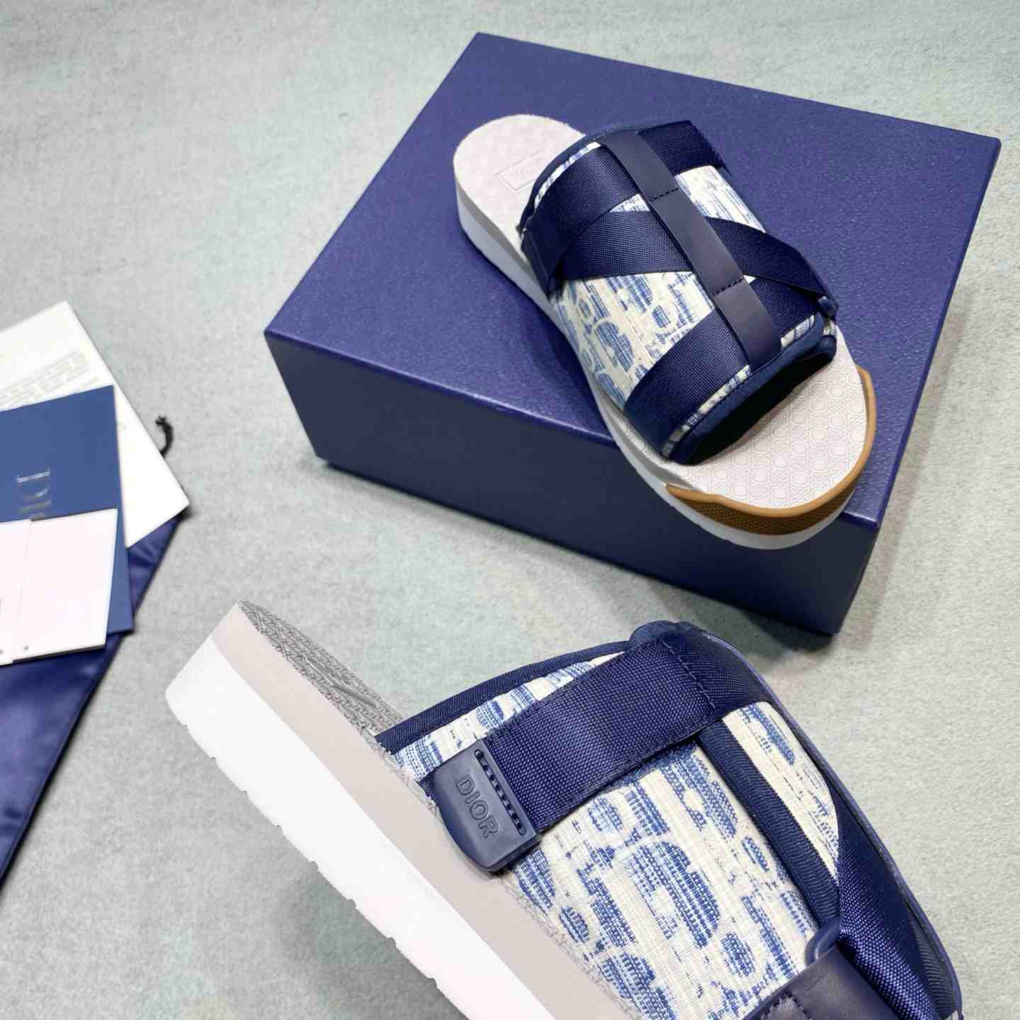 Dior Alpha Sandal 'Dior Oblique - Kasuri Blue' - DopestKickz