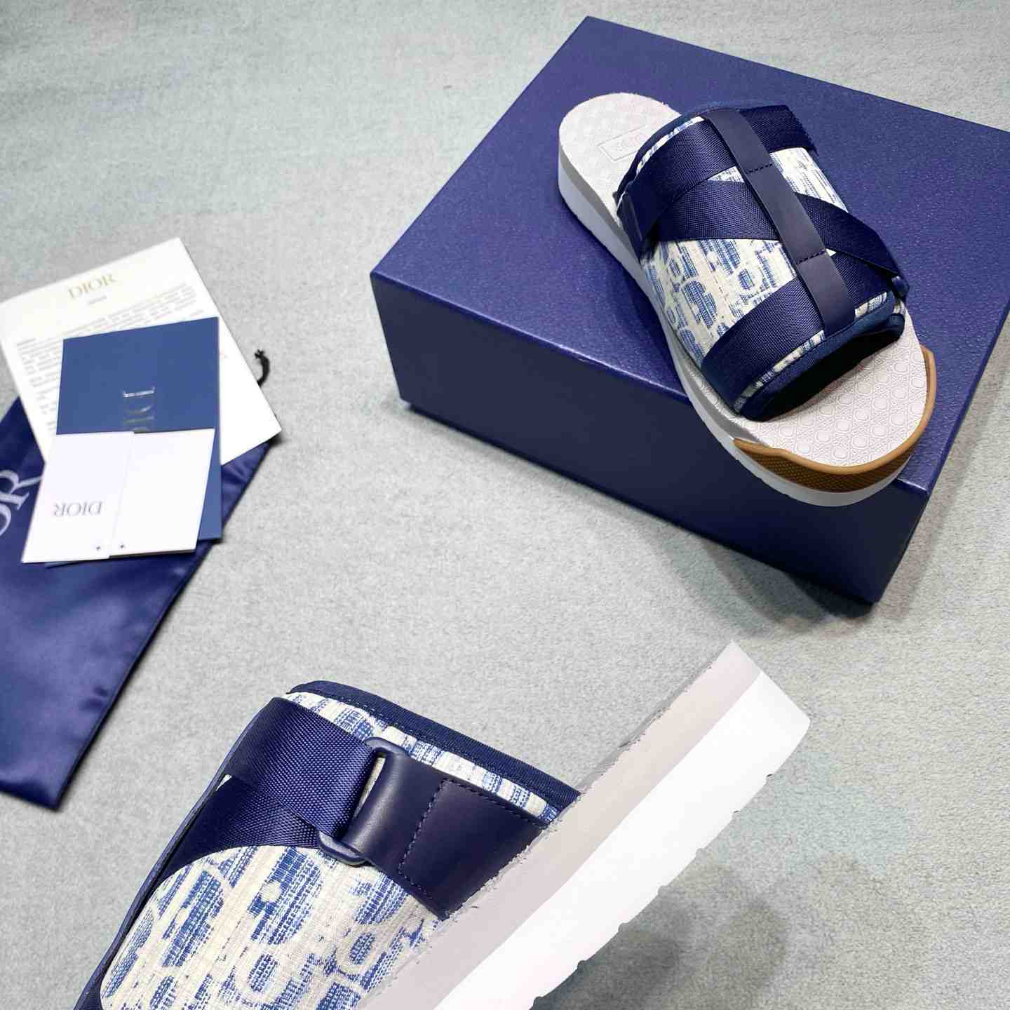 Dior Alpha Sandal 'Dior Oblique - Kasuri Blue' - DopestKickz