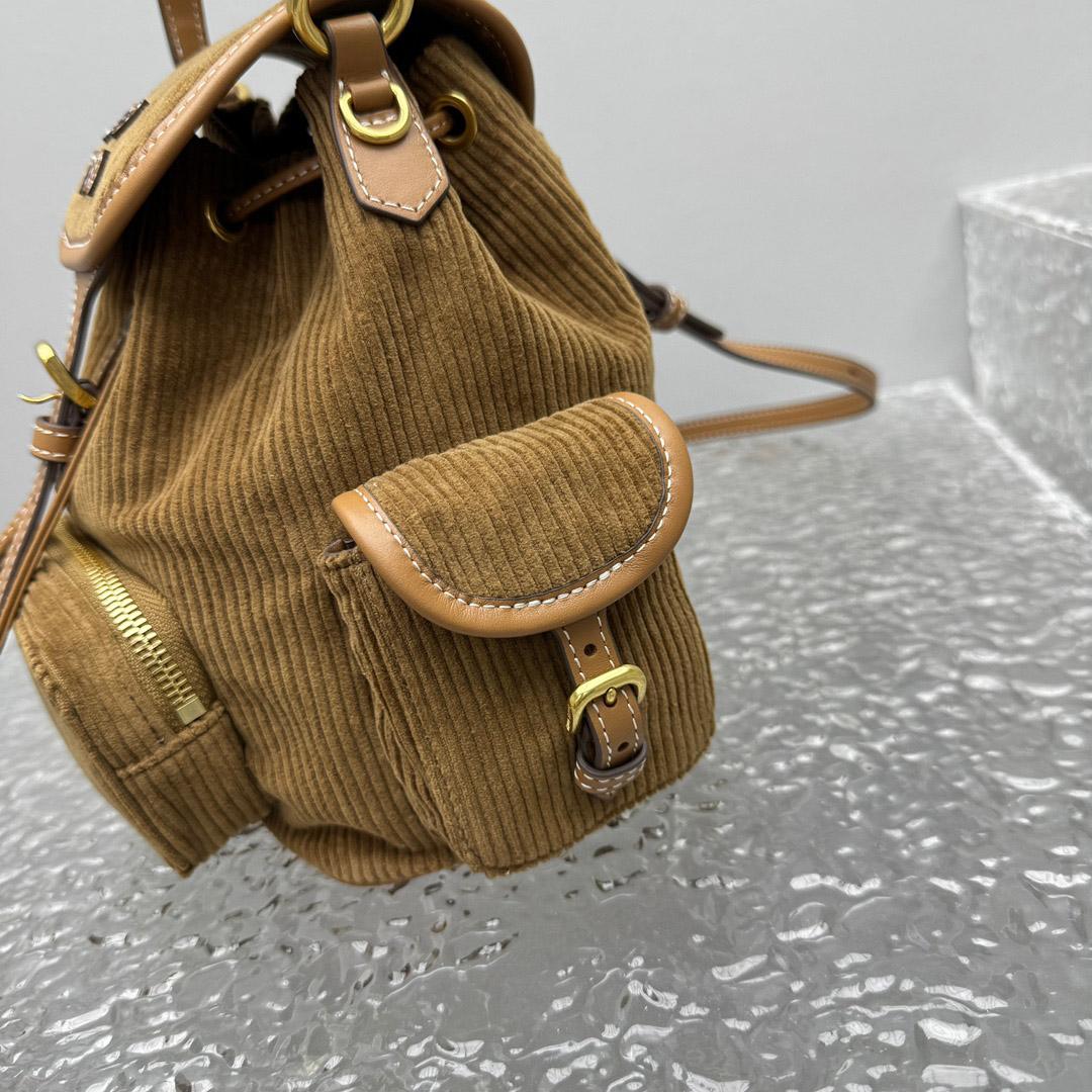 Miu Miu  Medium Corduroy Cotton Backpack - DopestKickz