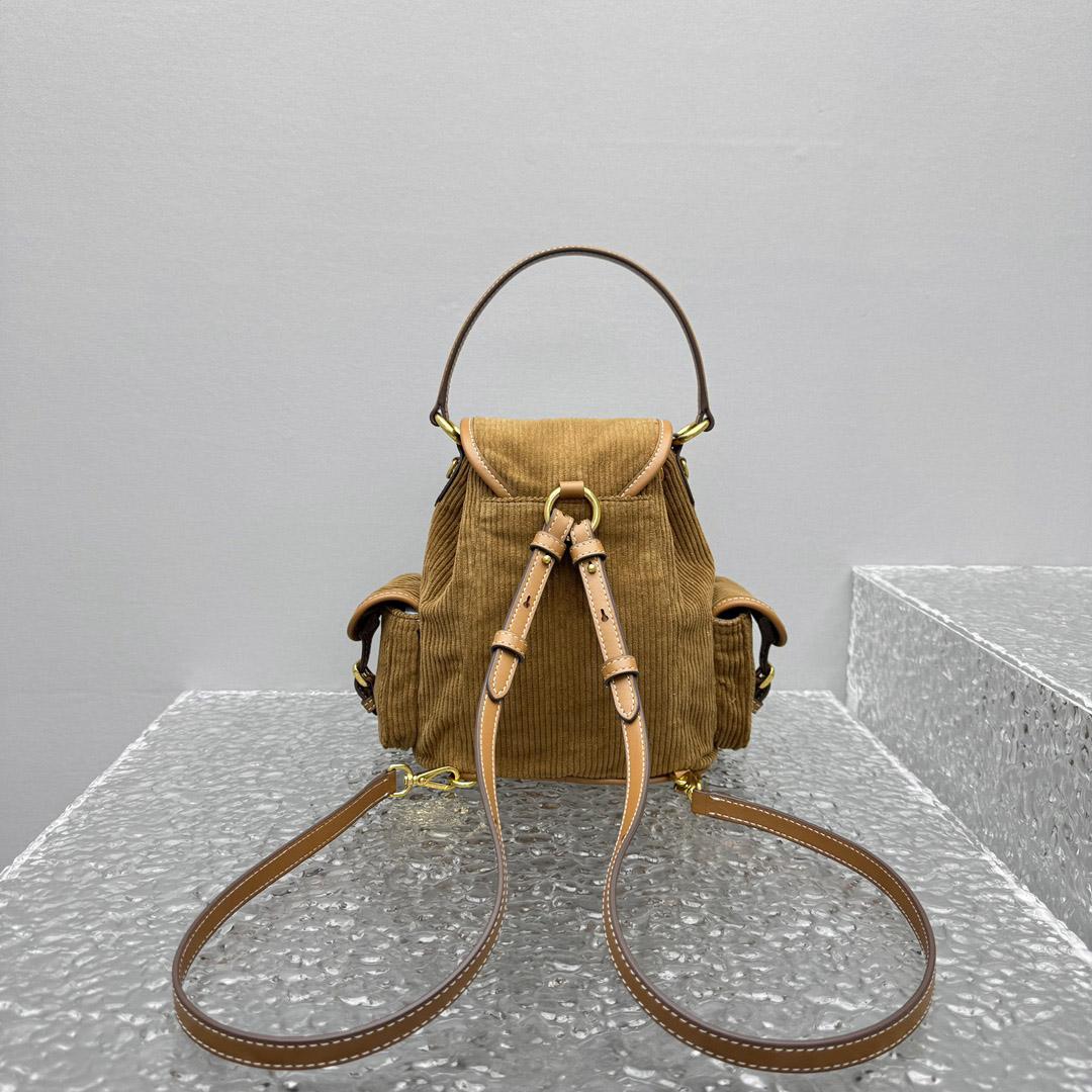 Miu Miu  Medium Corduroy Cotton Backpack - DopestKickz