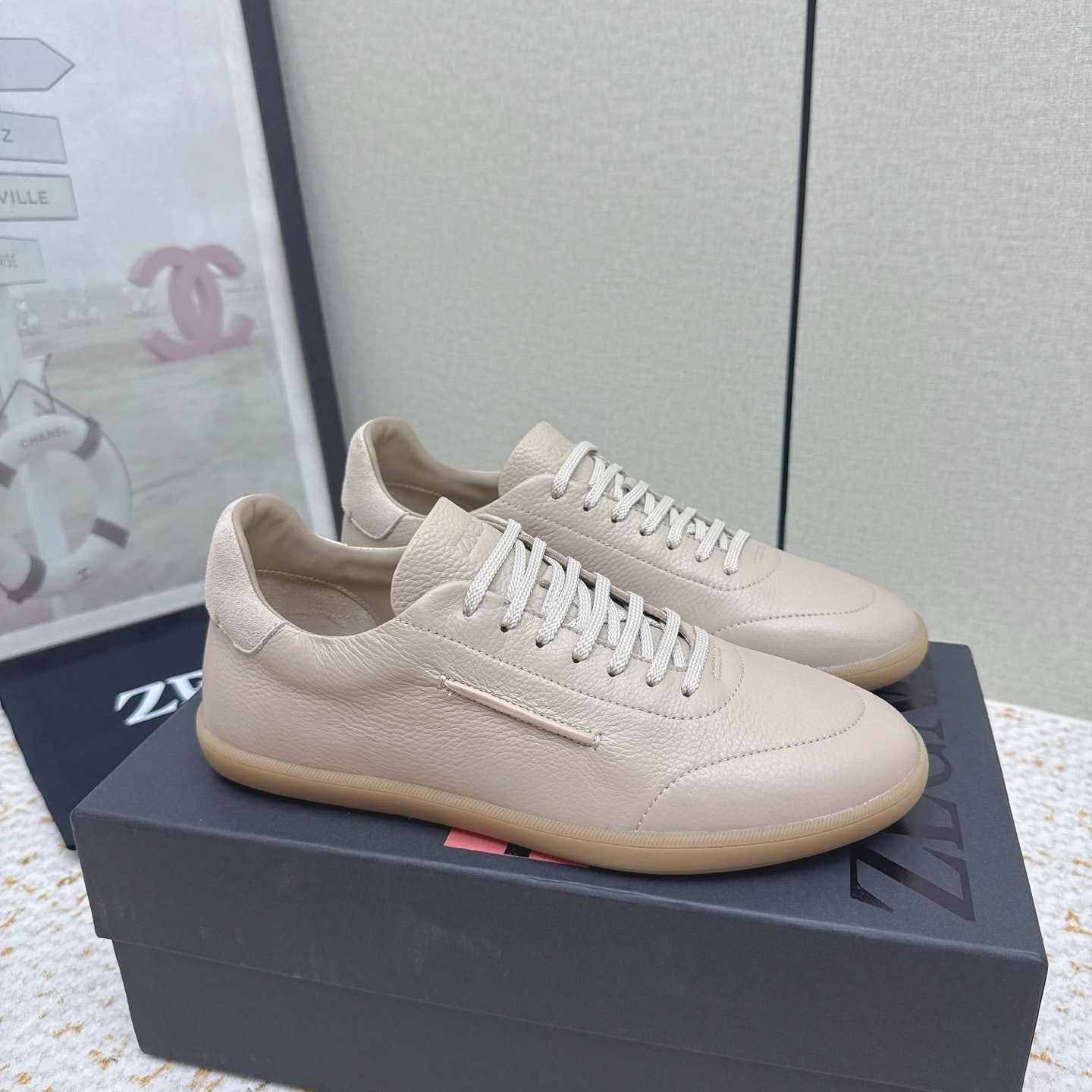 Zegna Grained Leather 232 Sneakers - DopestKickz