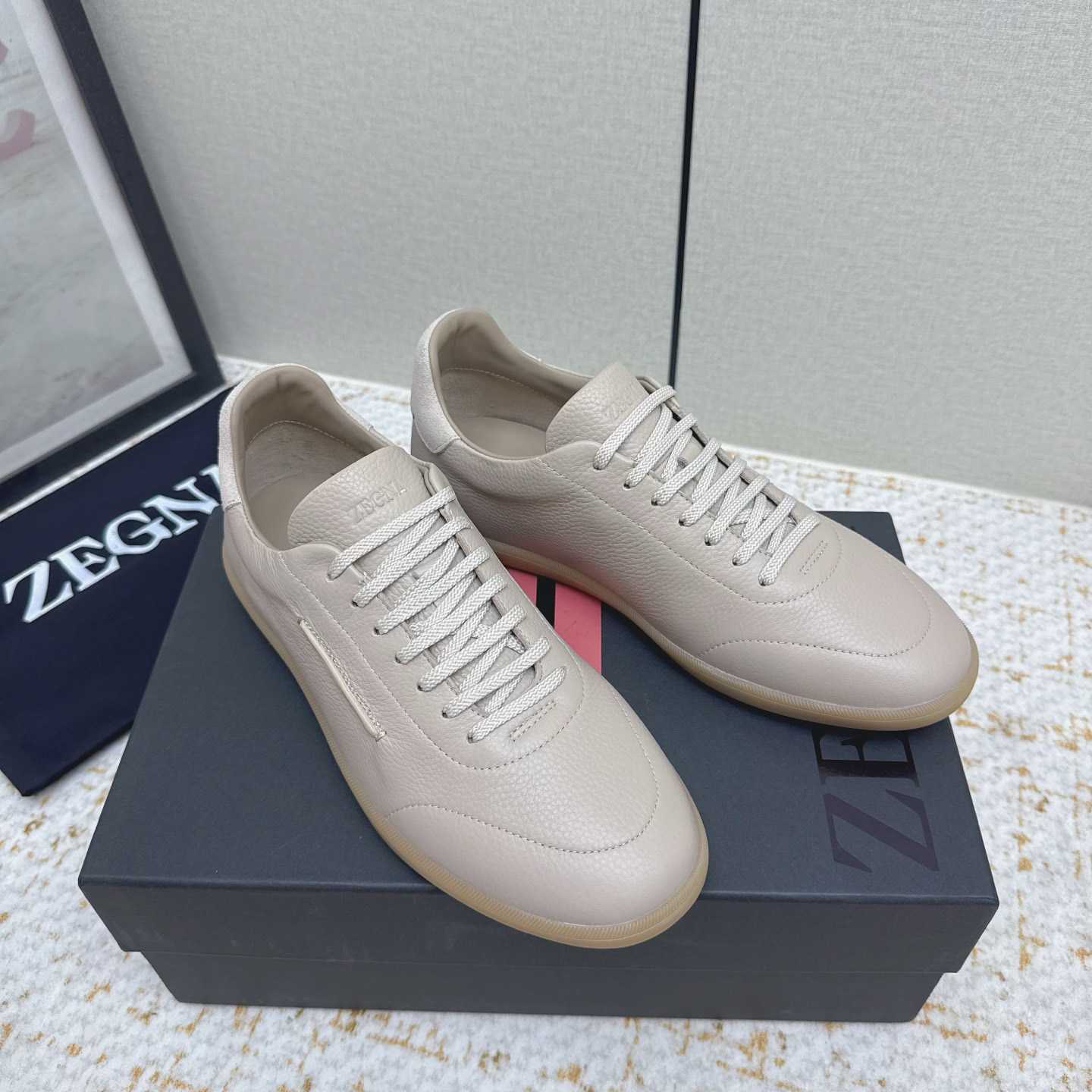 Zegna Grained Leather 232 Sneakers - DopestKickz