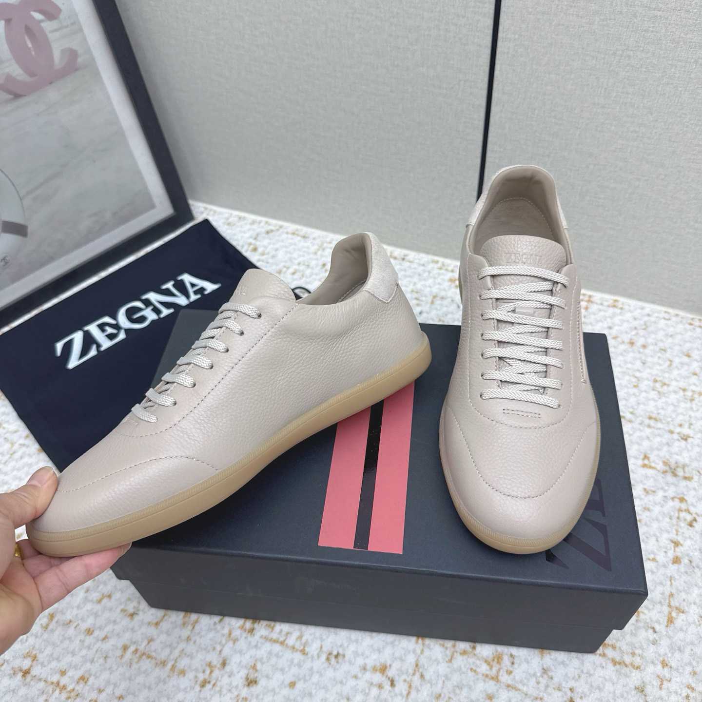 Zegna Grained Leather 232 Sneakers - DopestKickz