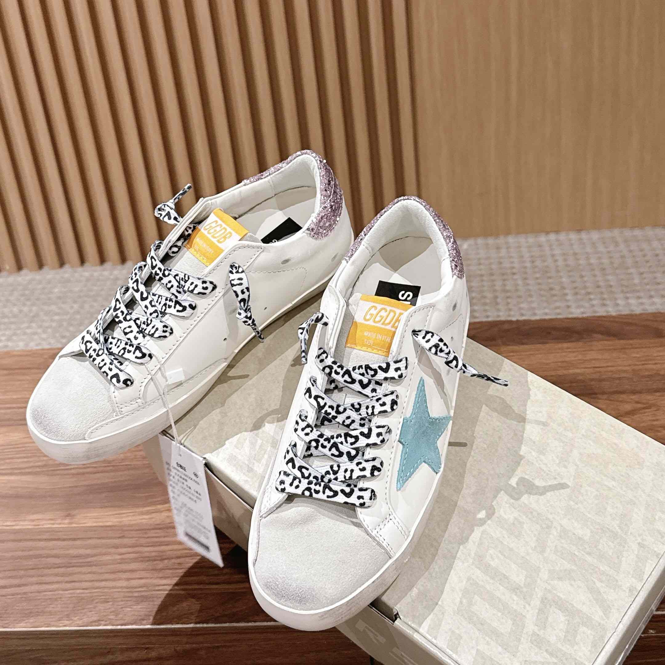 Golden Goose Leather Printed Sneakers - DopestKickz
