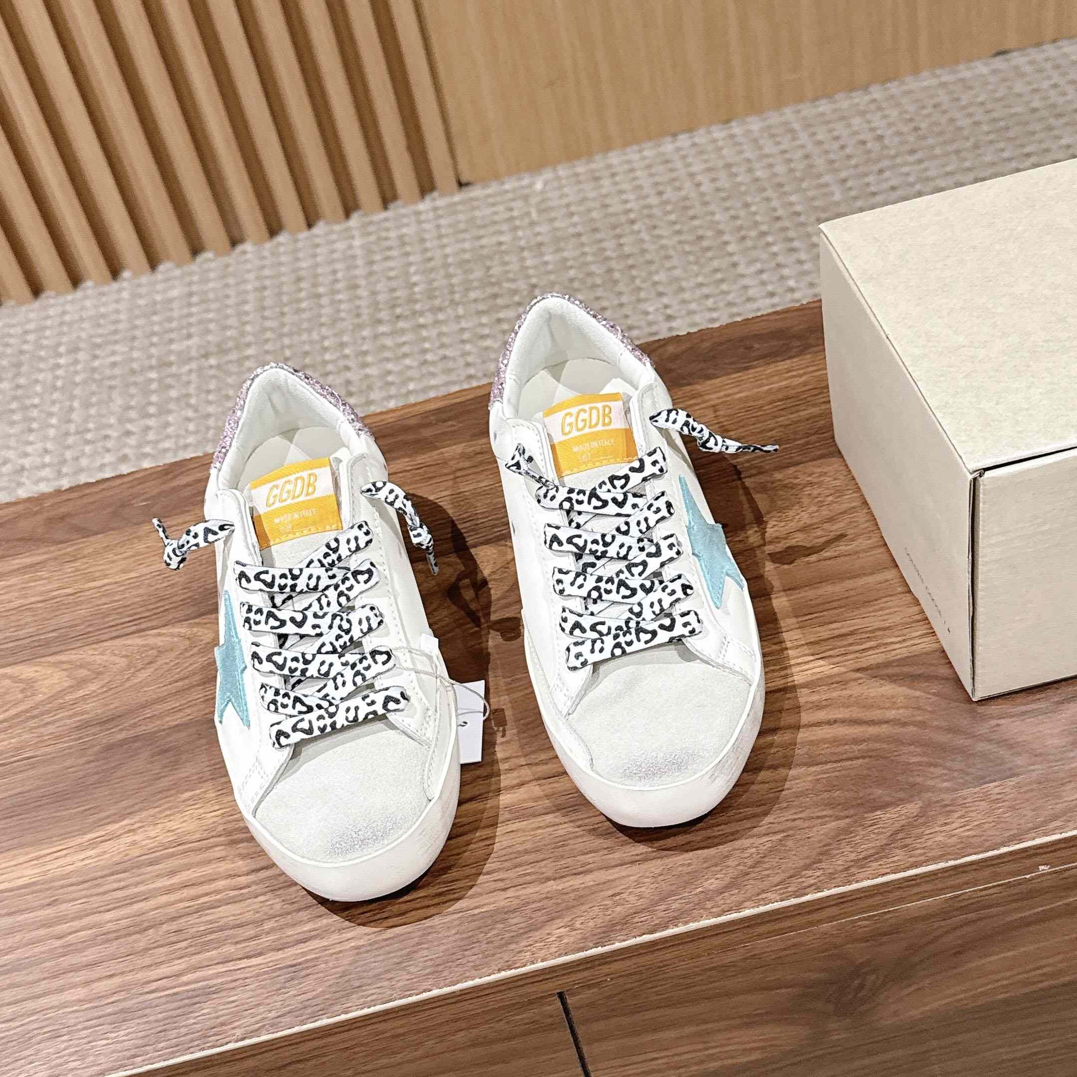 Golden Goose Leather Printed Sneakers - DopestKickz