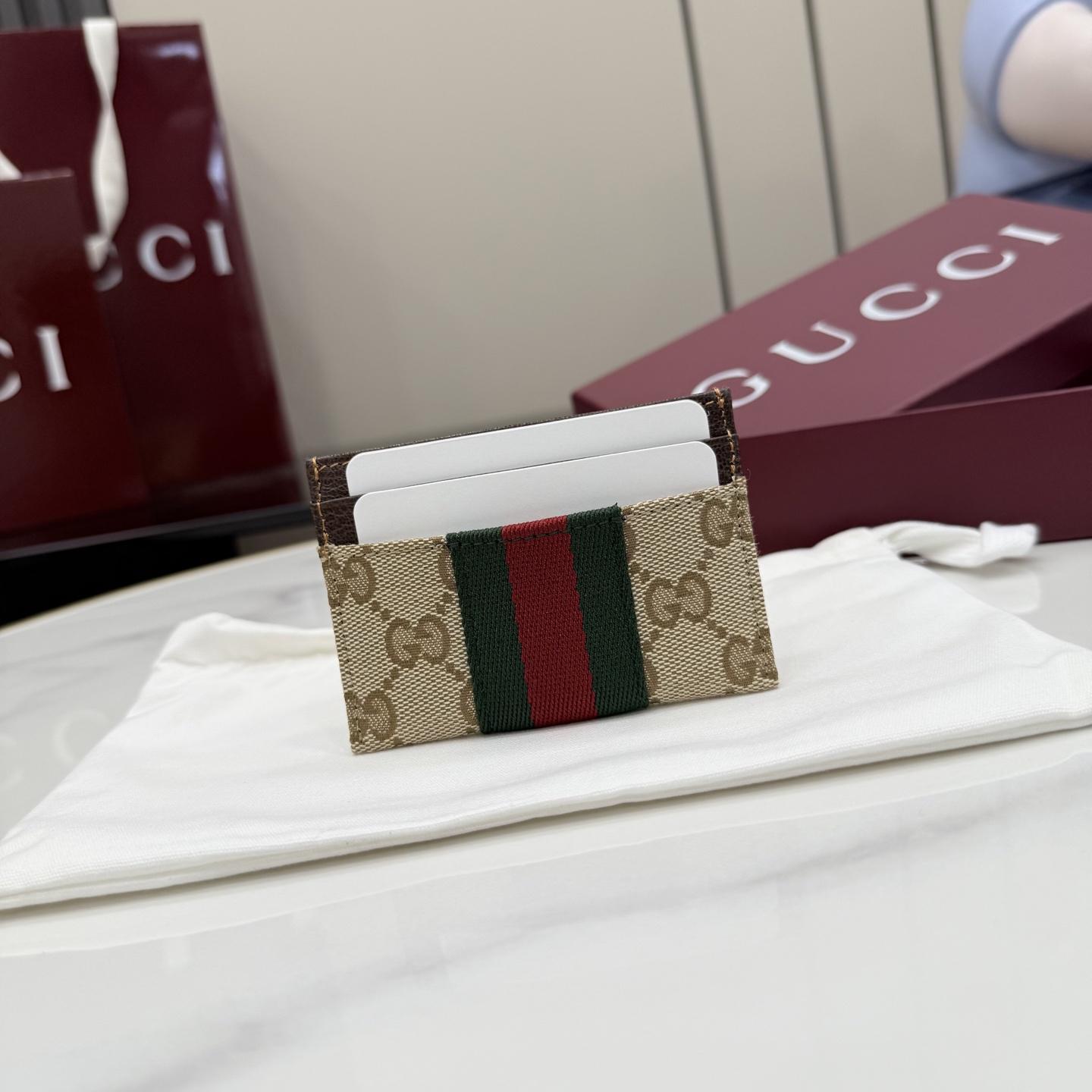 Gucci GG Card Case With Web - DopestKickz
