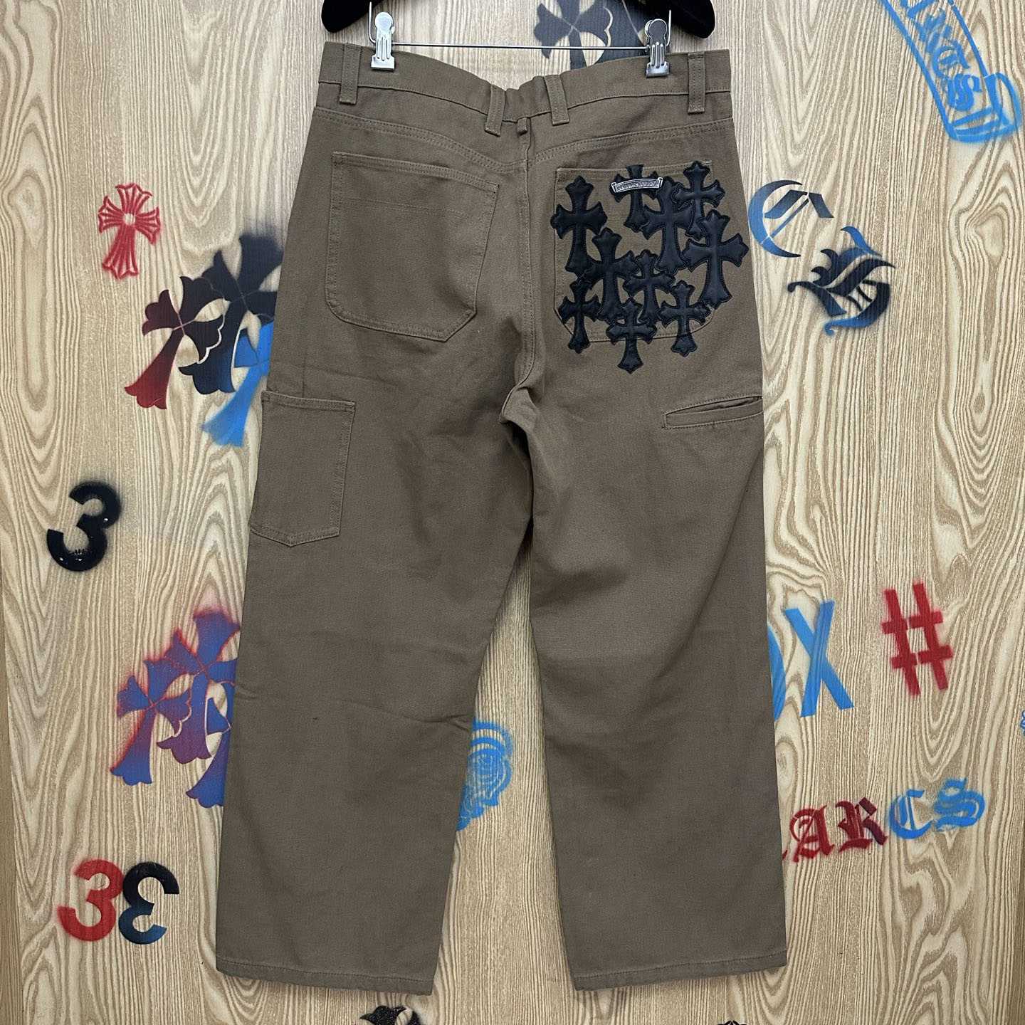 Chrome Hearts Cross Patch Double Knee Carpenter Pants - DopestKickz