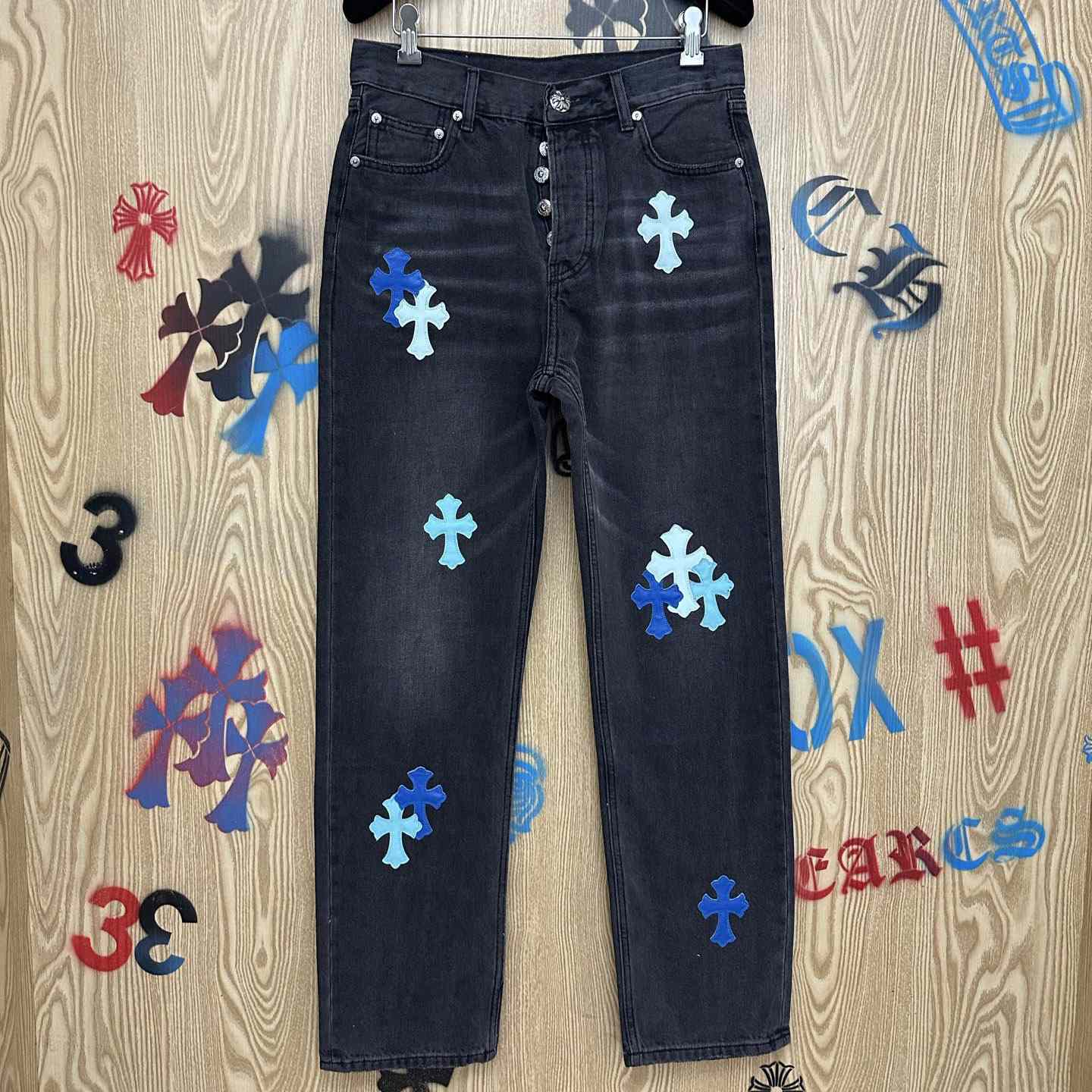 Chrome Hearts London Exclusive Levi's Cross Patch Jeans - DopestKickz