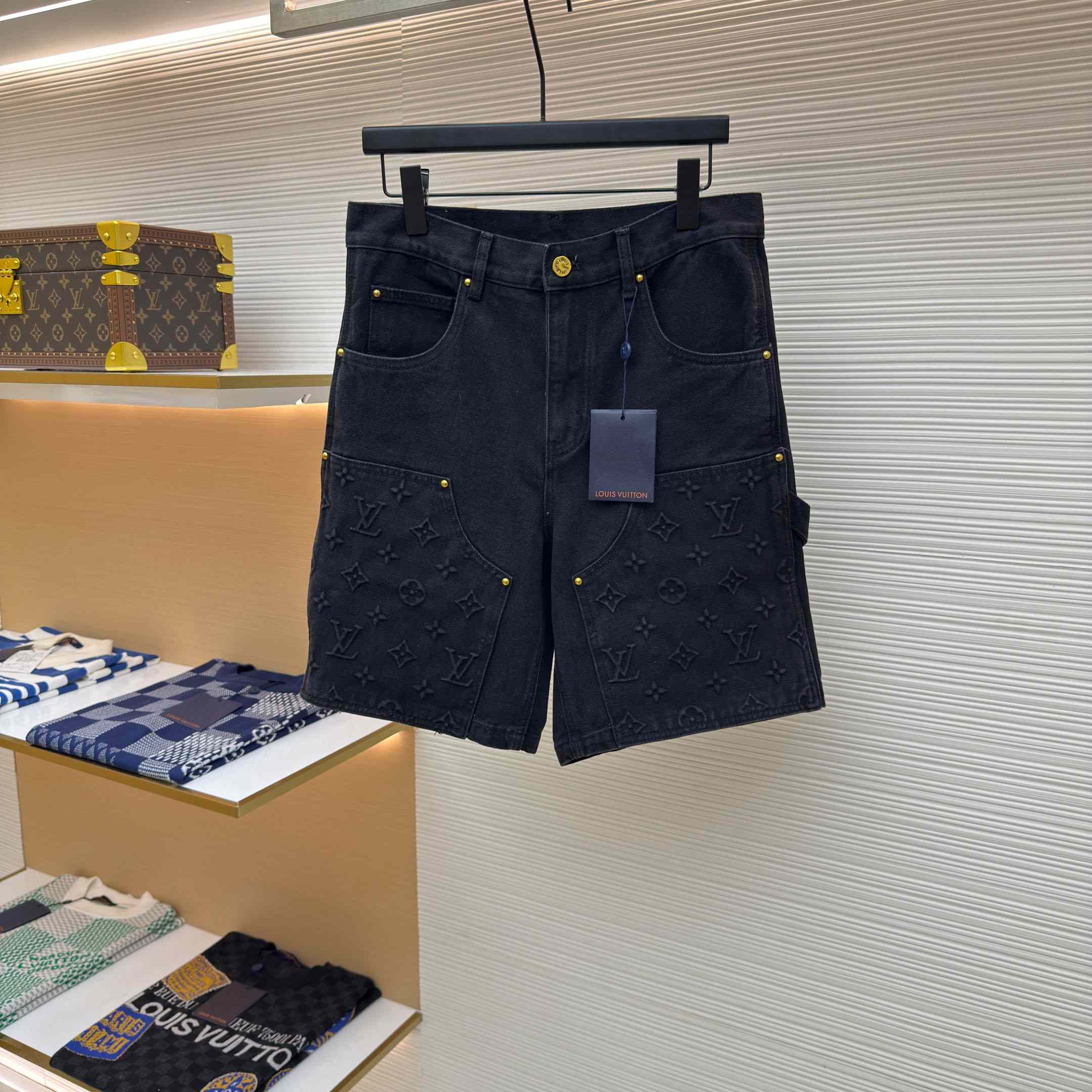 Louis Vuitton Denim Carpenter Shorts  - DopestKickz