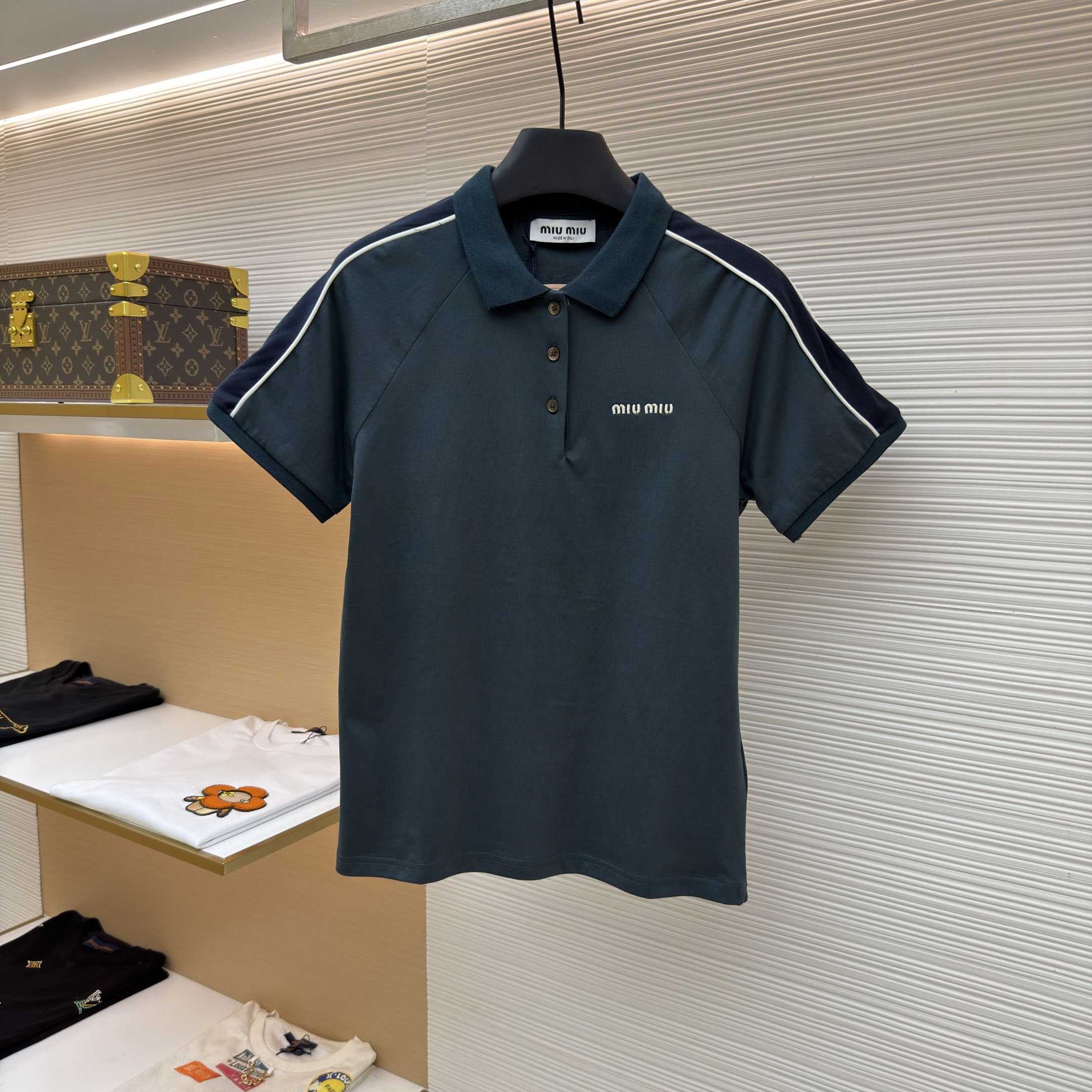 Miu Miu Cotton Jersey Polo Shirt - DopestKickz