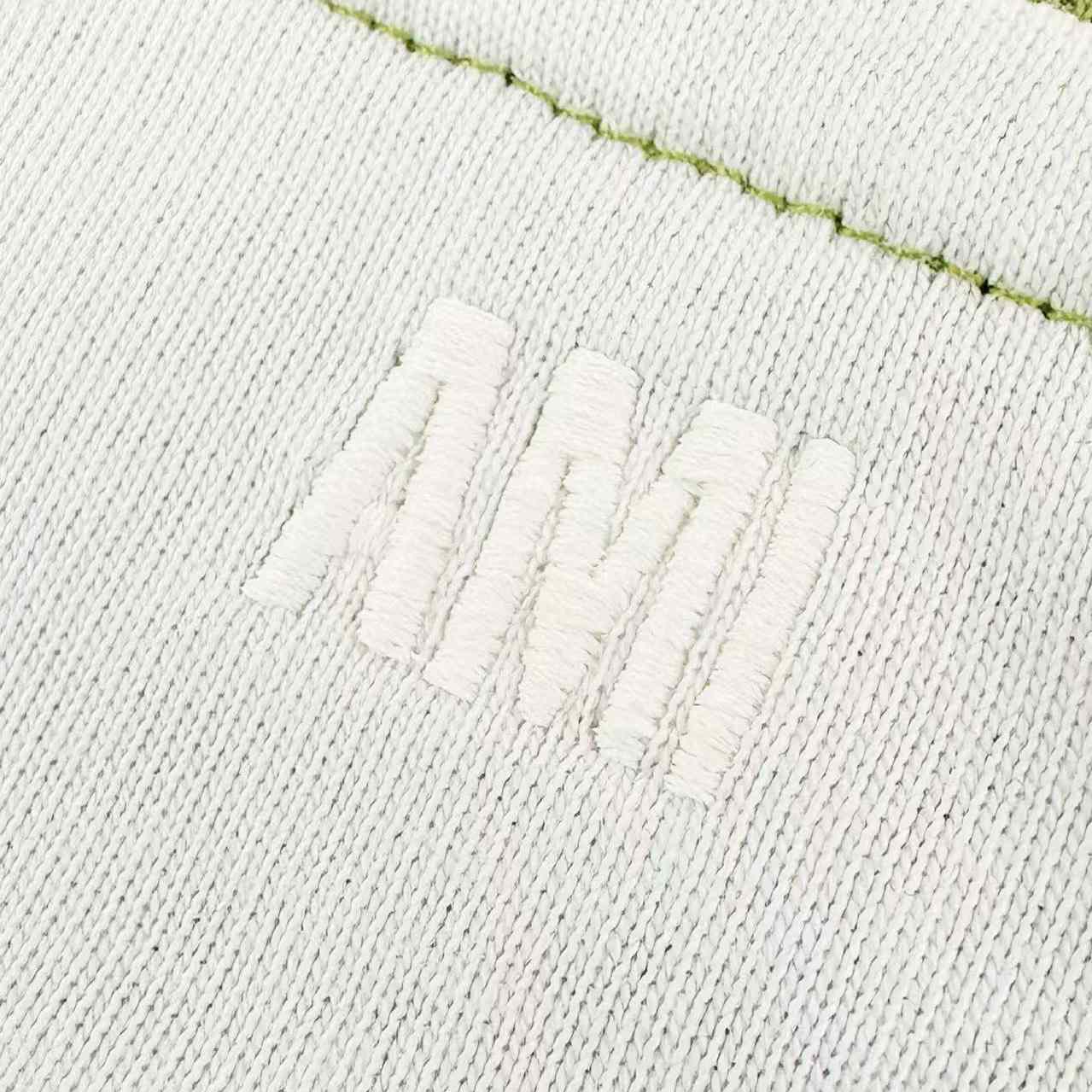 AMI Paris White And Green Cotton Ami De Coeur Knitted Patch T-shirt - DopestKickz