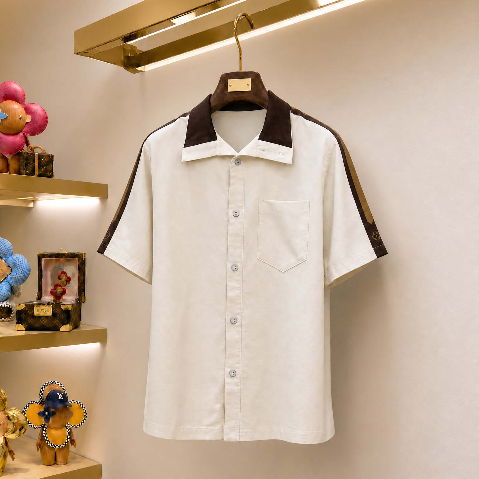 Louis Vuitton Bicolor Warm Up Short-Sleeved Shirt   1AJREV - DopestKickz