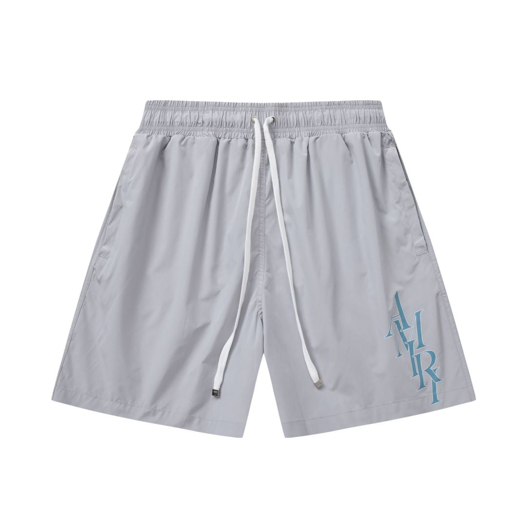 Amiri Stack Logo Swim Shorts In Stretch Limo - DopestKickz