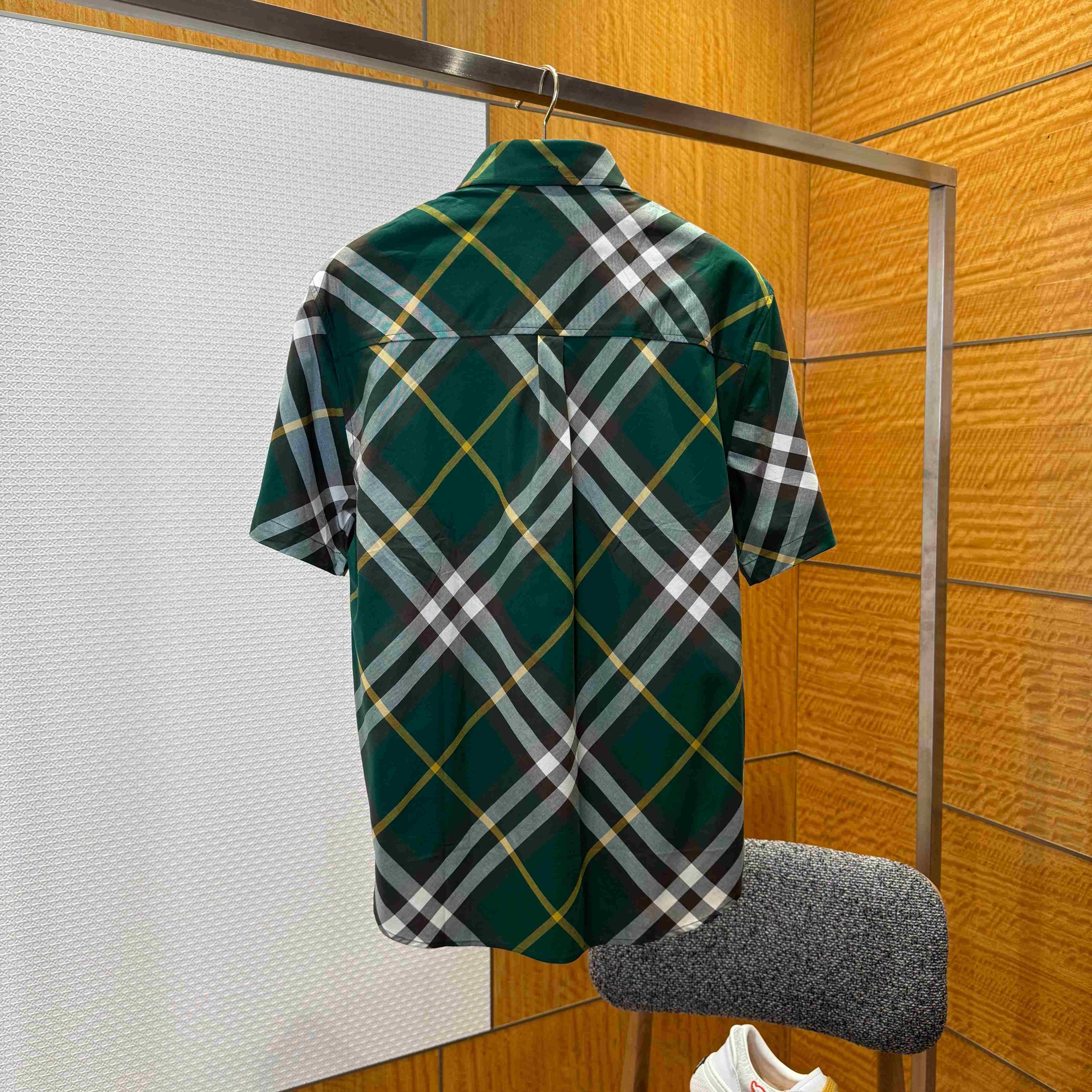 Burberry Button-down Collar Logo-Embroidered Checked Cotton-Twill Shirt - DopestKickz