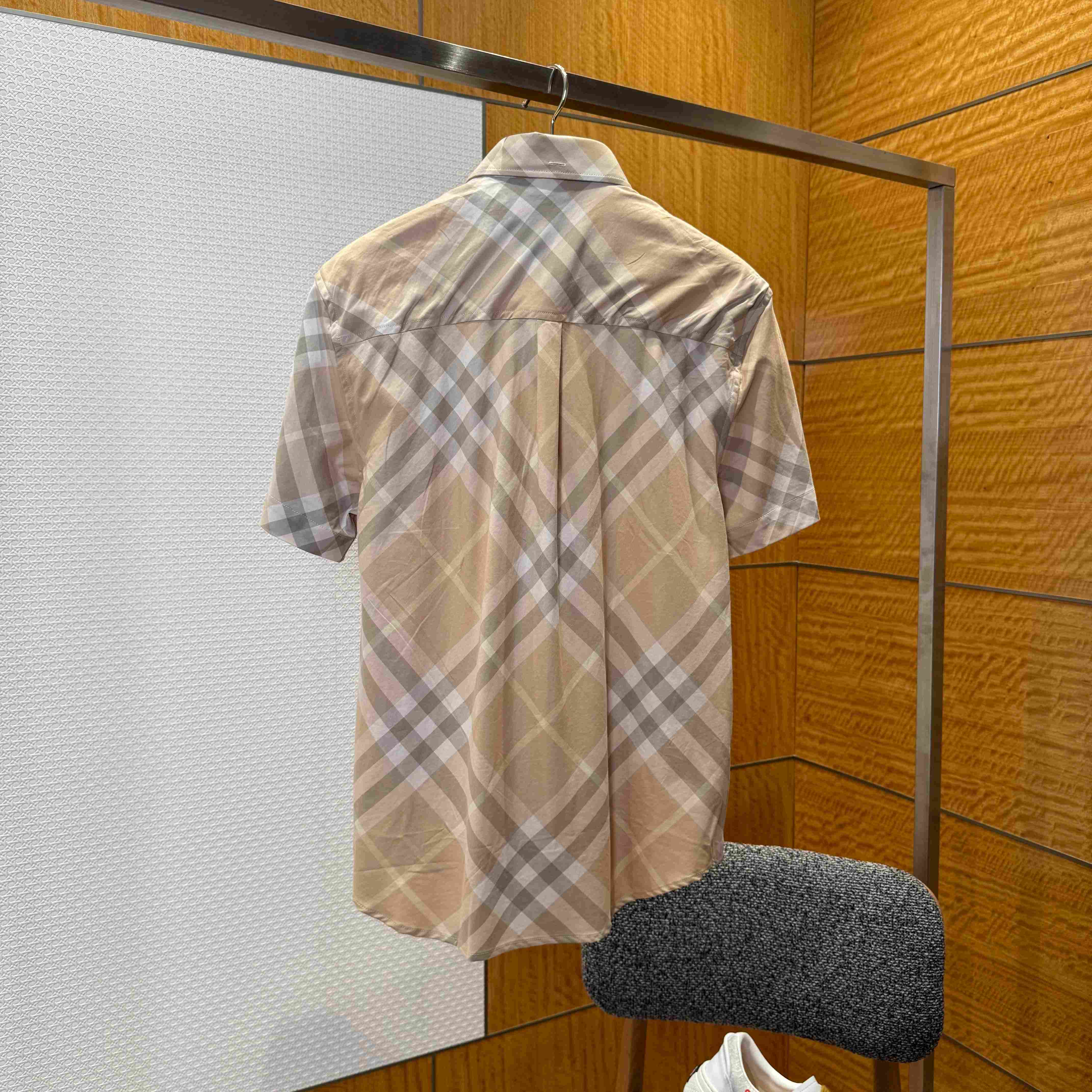 Burberry Button-down Collar Logo-Embroidered Checked Cotton-Twill Shirt - DopestKickz