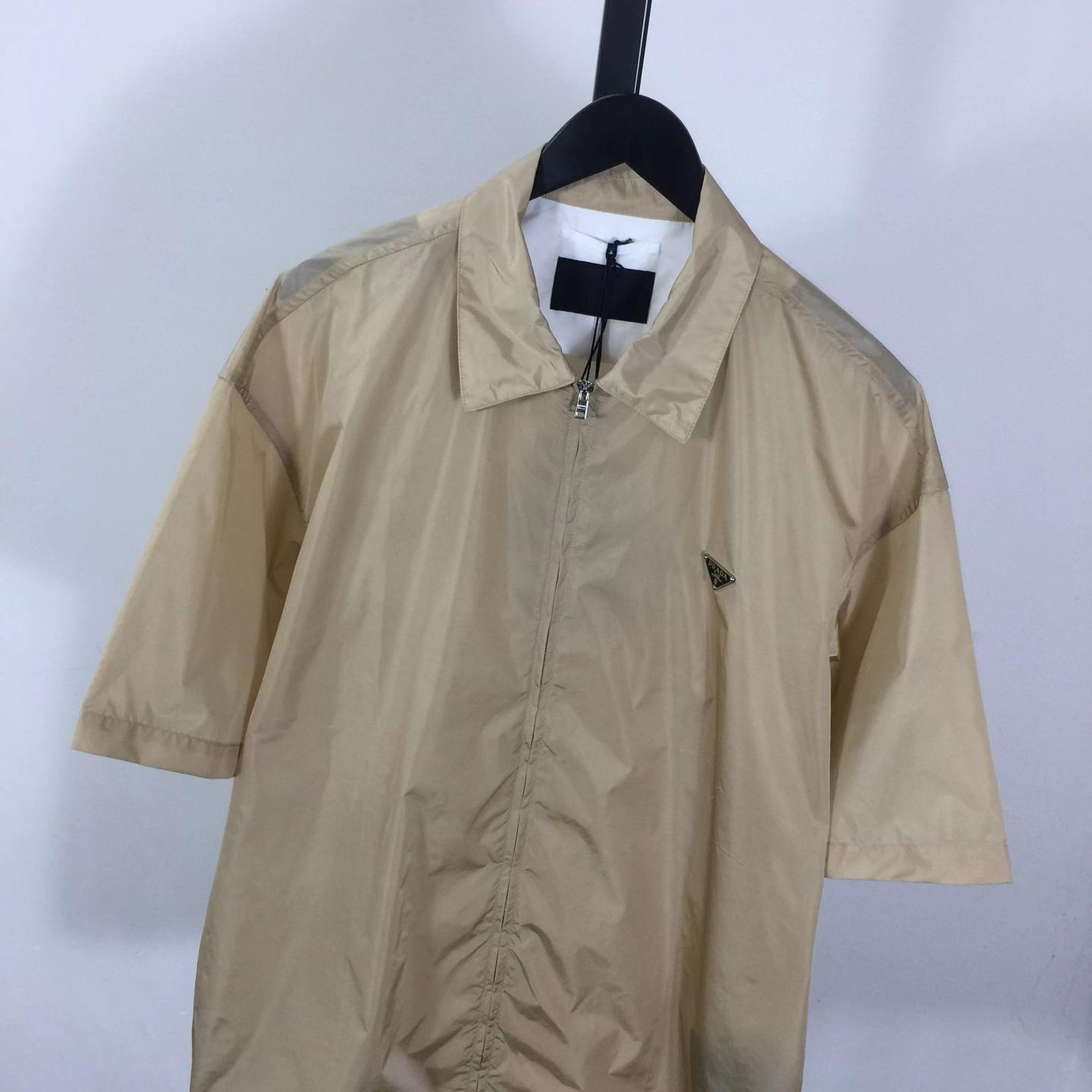 Prada Short-sleeved Re-Nylon Zipper Shirt - DopestKickz