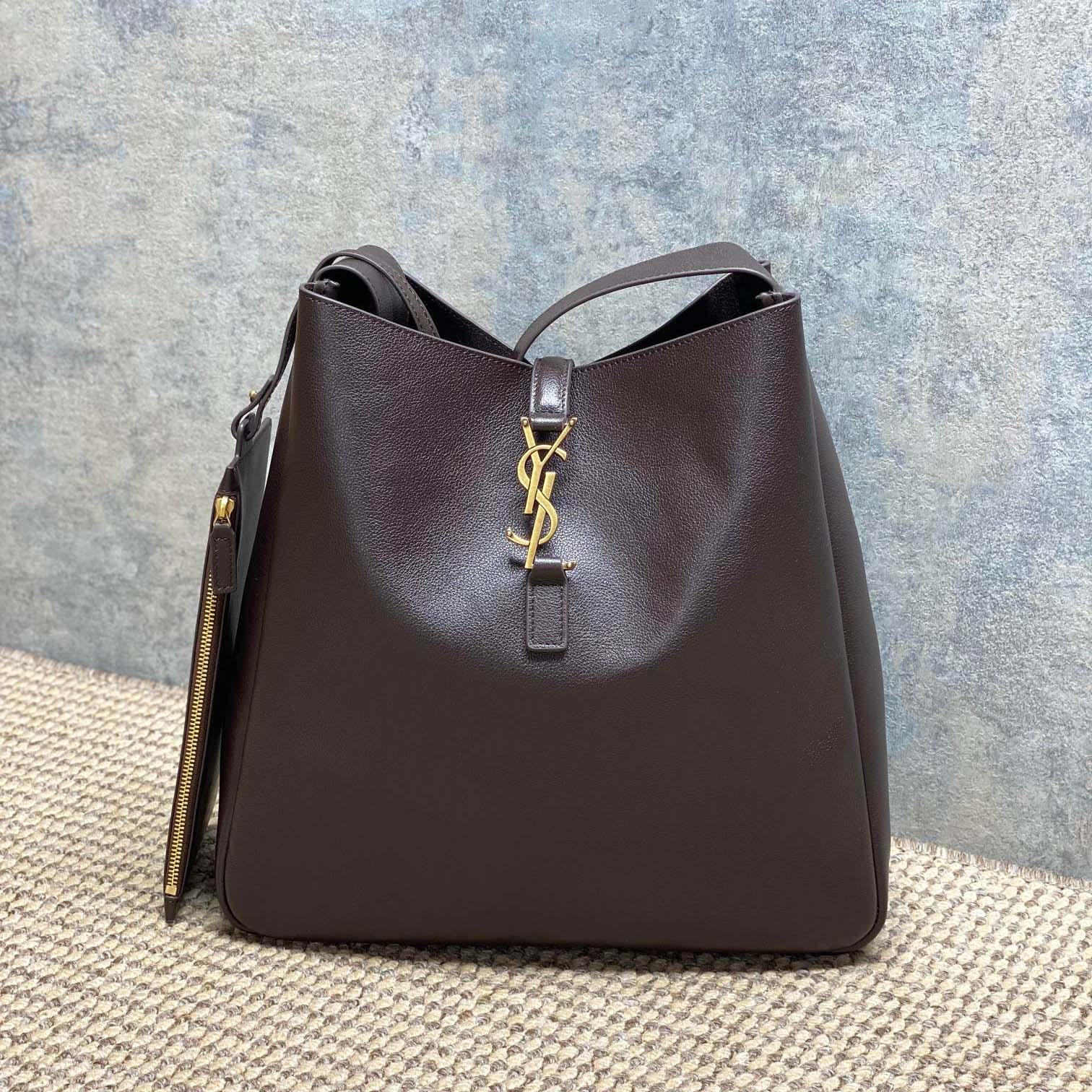 Saint Laurent LE 5 À 7 Supple LARGE In Grained Leather - DopestKickz