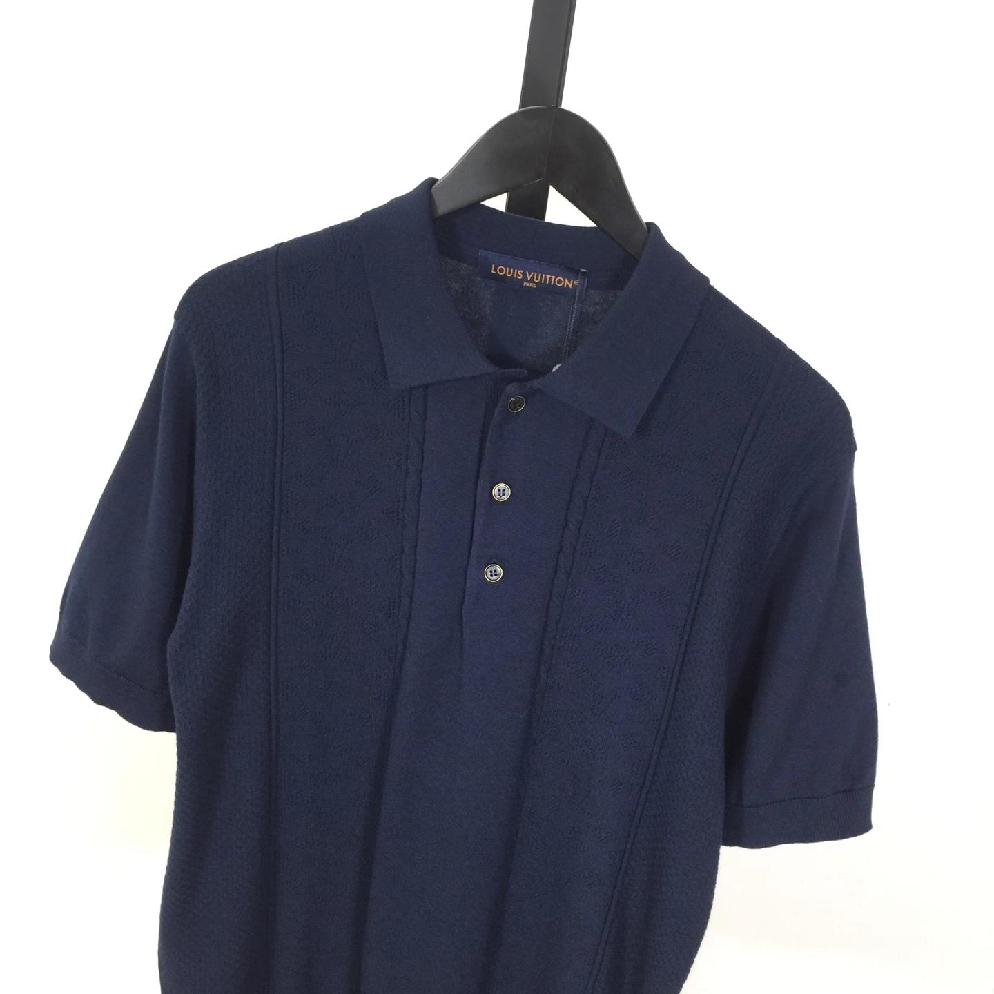 Louis Vuitton Cotton-Silk Pointelle Polo Shirt   1AJINW - DopestKickz