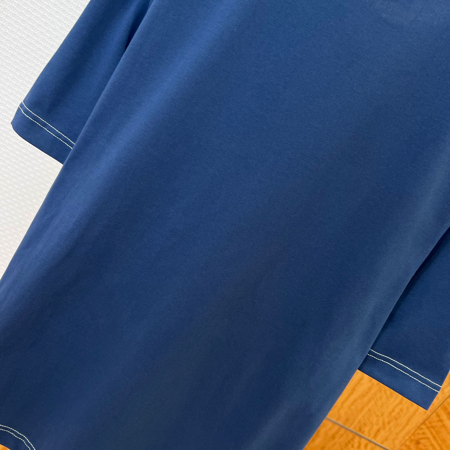 AMI Paris Blue Boxy Fit Topstitched Ami De Coeur T-shirt - DopestKickz
