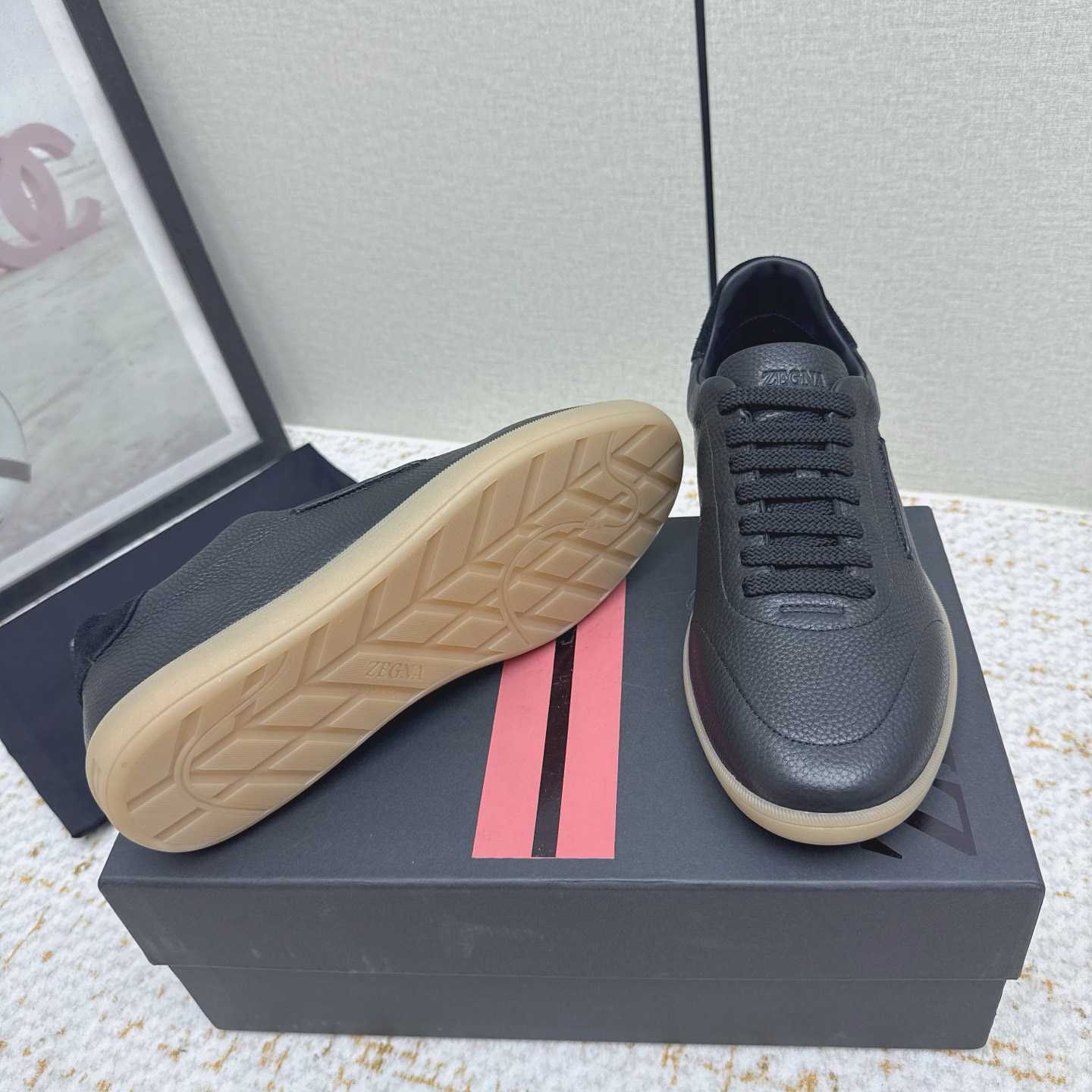 Zegna Grained Leather 232 Sneakers - DopestKickz