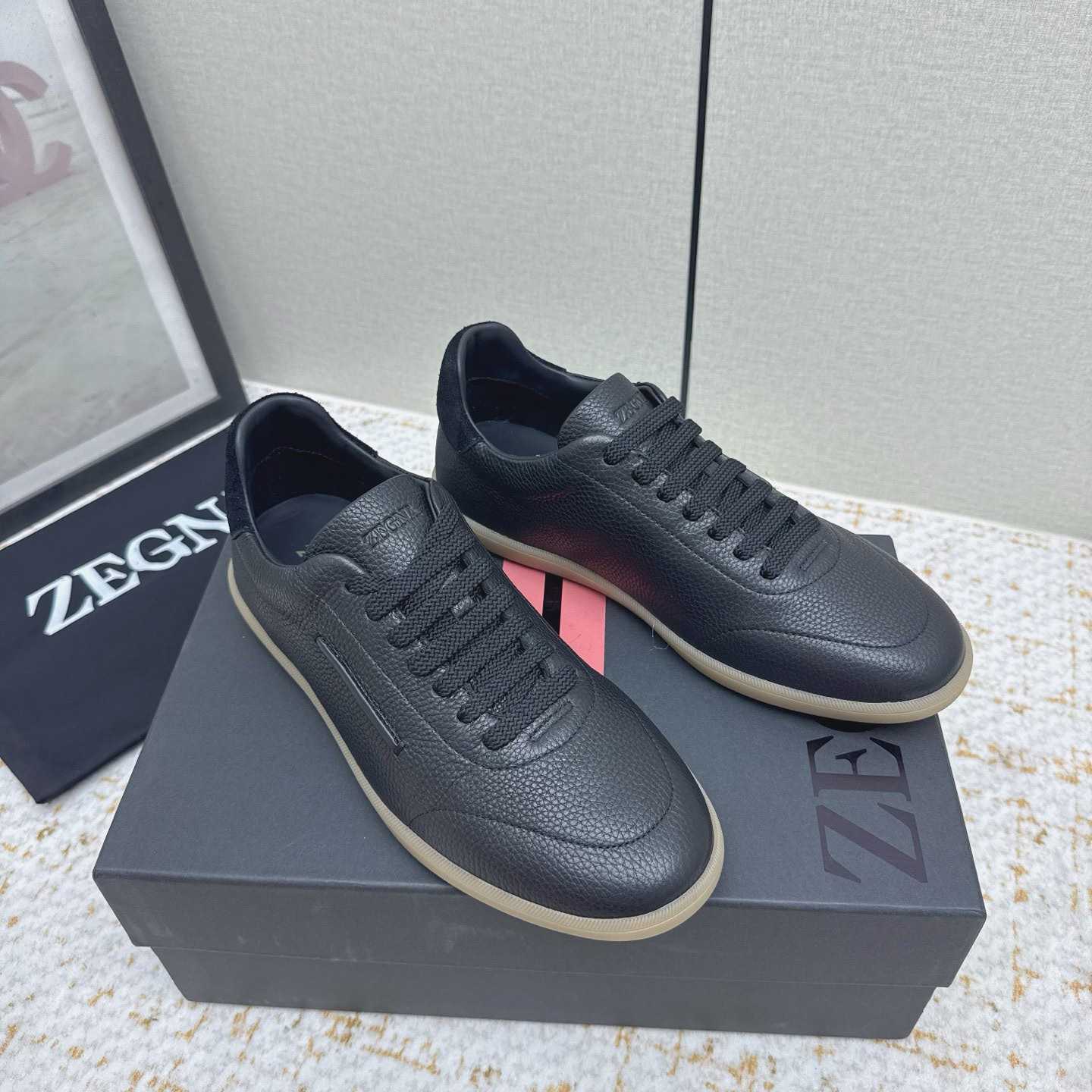 Zegna Grained Leather 232 Sneakers - DopestKickz