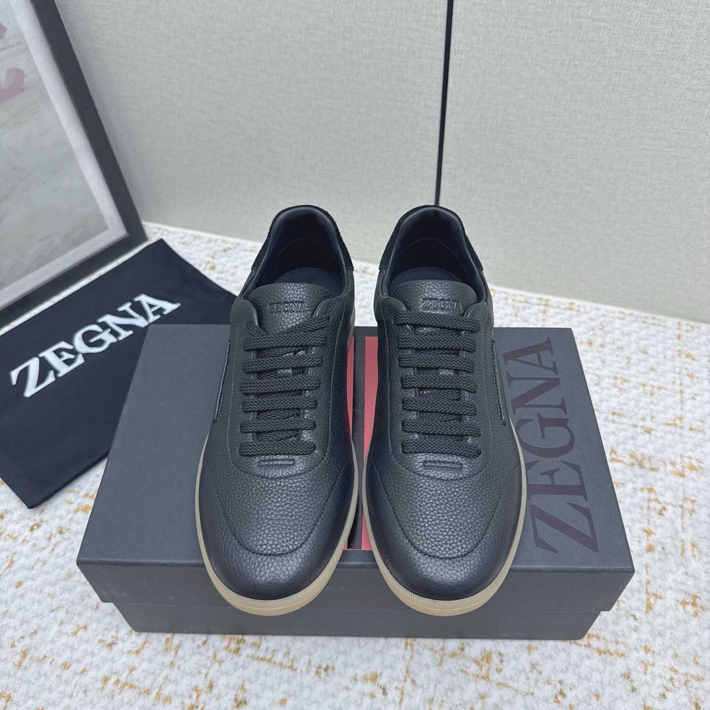 Zegna Grained Leather 232 Sneakers - DopestKickz