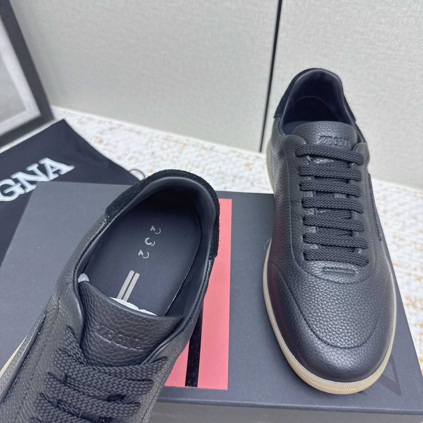 Zegna Grained Leather 232 Sneakers - DopestKickz