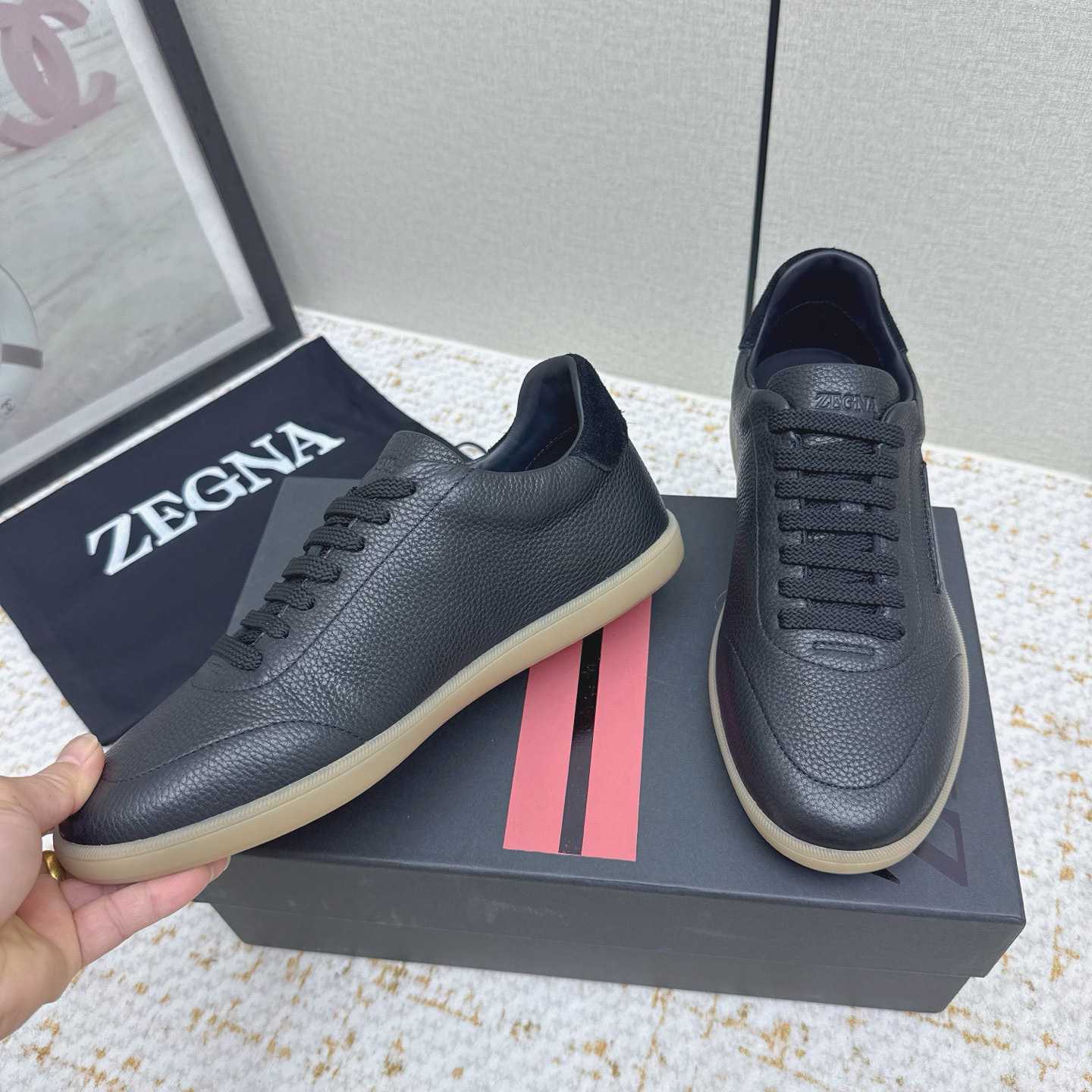 Zegna Grained Leather 232 Sneakers - DopestKickz