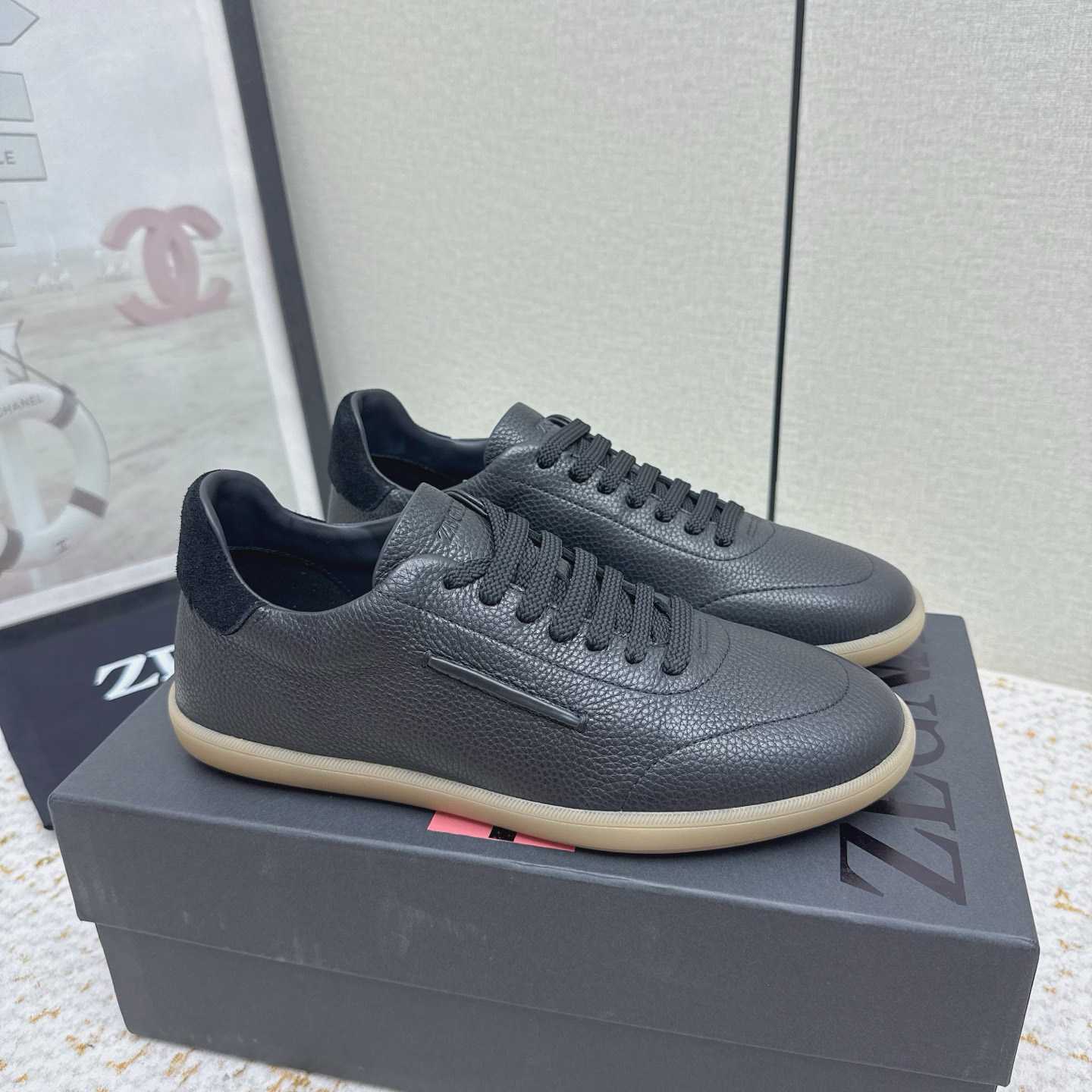 Zegna Grained Leather 232 Sneakers - DopestKickz