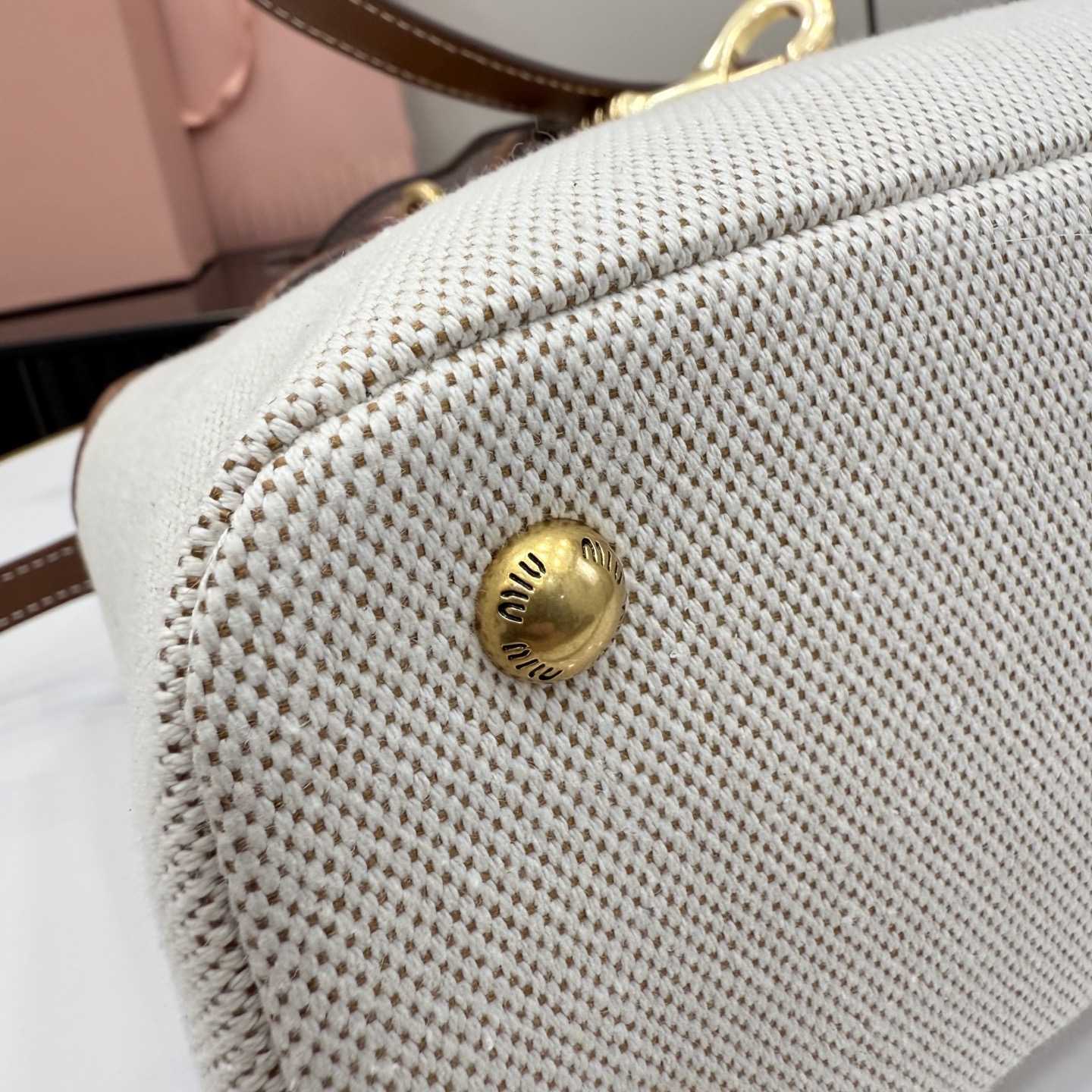 Miu Miu Aventure Canvas And Leather Bag - DopestKickz