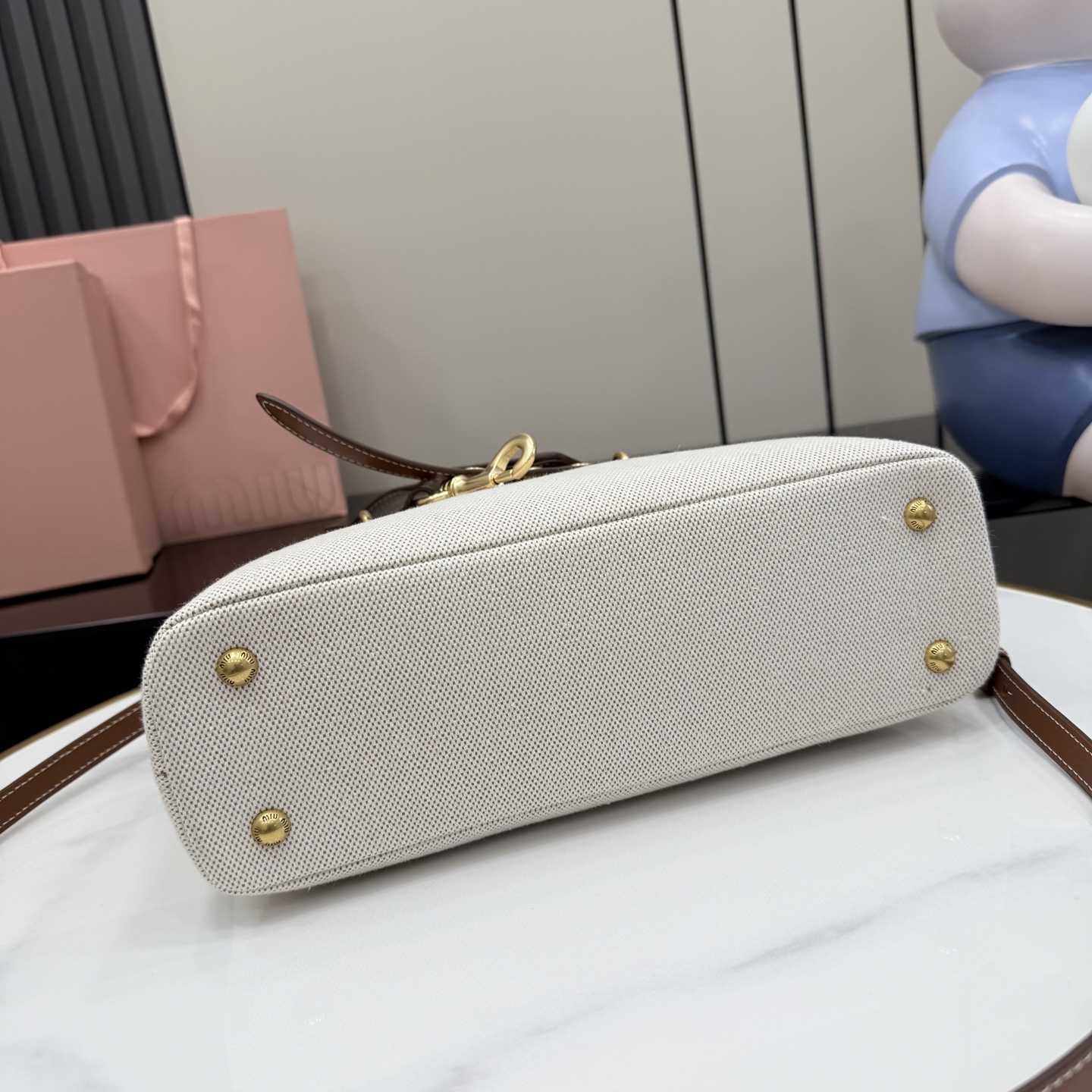 Miu Miu Aventure Canvas And Leather Bag - DopestKickz
