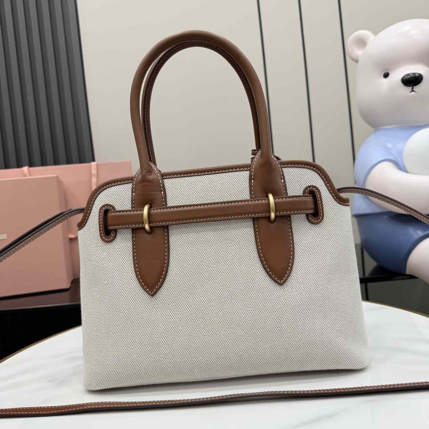 Miu Miu Aventure Canvas And Leather Bag - DopestKickz