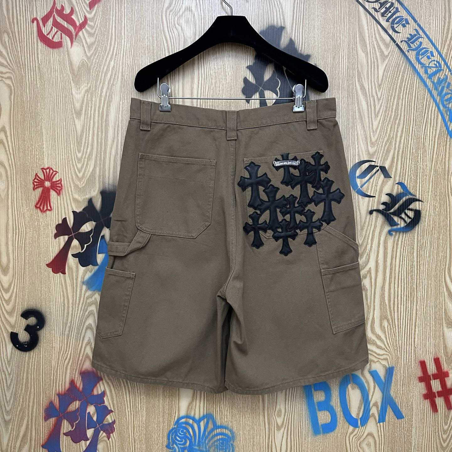 Chrome Hearts Double Knee Cross Patch Shorts - DopestKickz