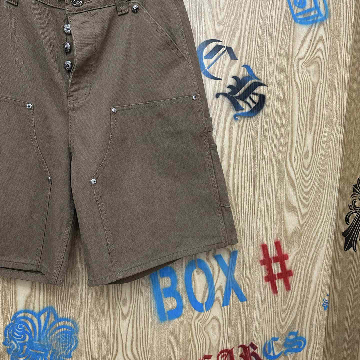 Chrome Hearts Double Knee Cross Patch Shorts - DopestKickz