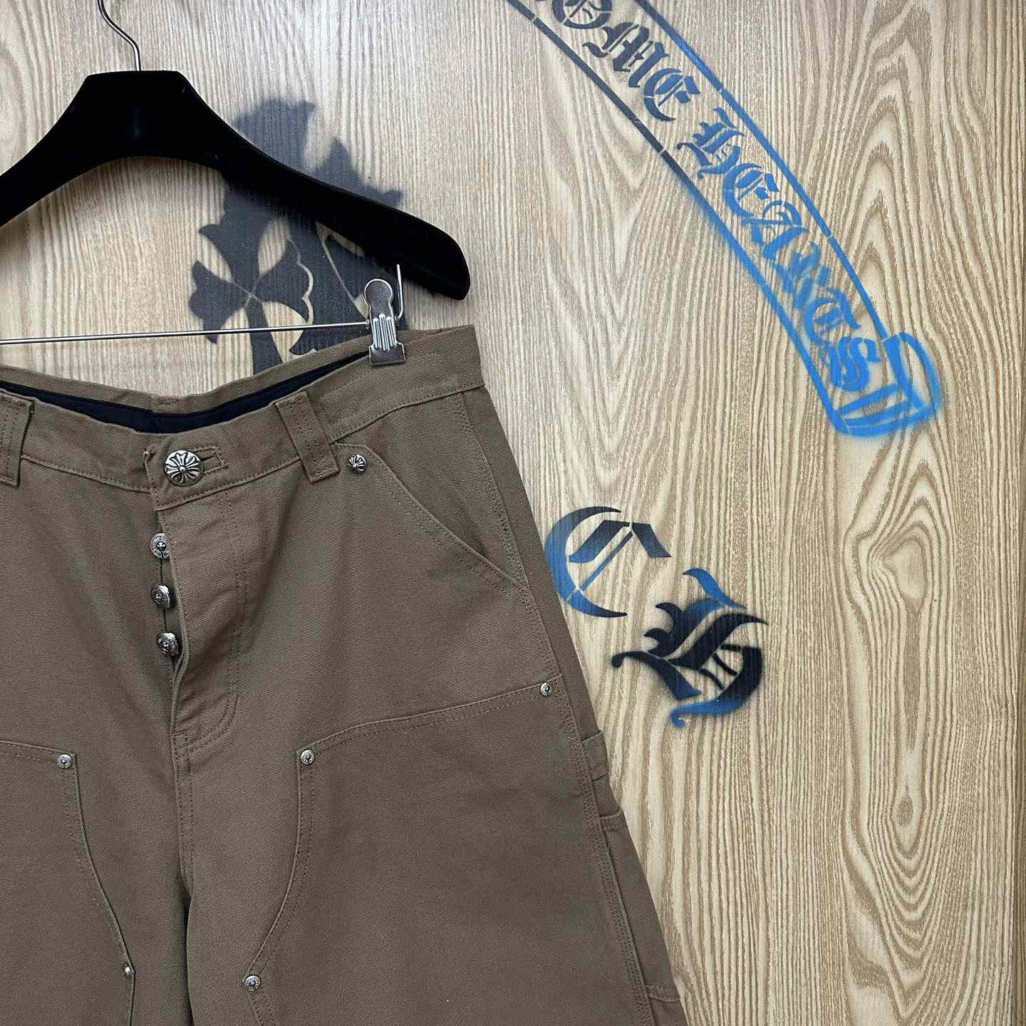 Chrome Hearts Double Knee Cross Patch Shorts - DopestKickz